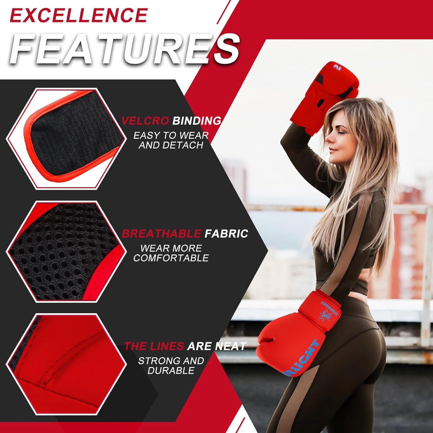 Boxing Gloves for Men Women, Sparring Training Punching MMA Kickboxing Boxing Gloves, Heavy Bag Workout Gloves for Boxing, Kickboxing, Muay Thai, MMA