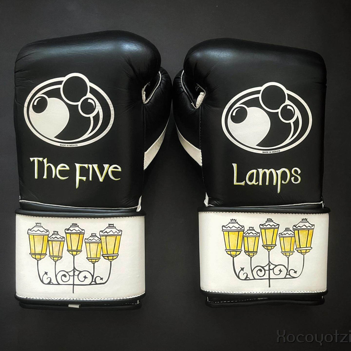 Grant Black/White Boxing Gloves Durable Sparring Gloves Back View
