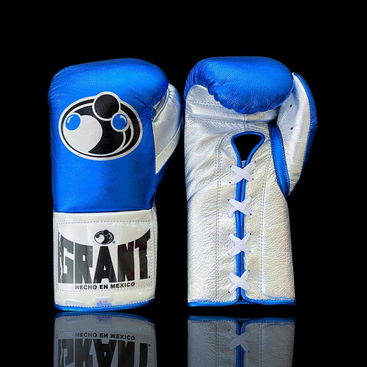 Grant Blue/Silver Lace-Up Boxing Gloves Classic Training Gloves