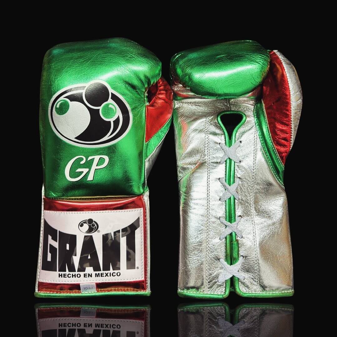 Grant Green/Silver/Red Boxing Gloves 14oz Premium Training Gloves