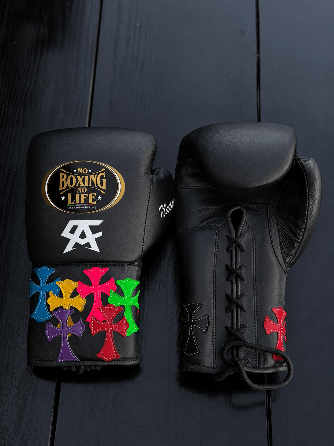 No Boxing No Life Black Boxing Gloves Premium Gym Training Pair