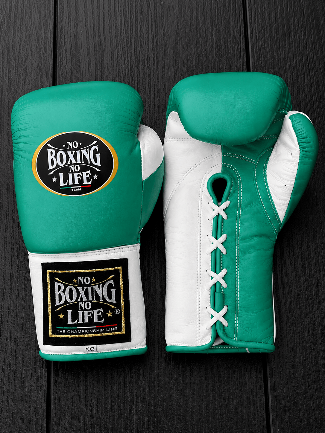 No Boxing No Life Sea-Green/Black Boxing Gloves Durable Sparring Gloves