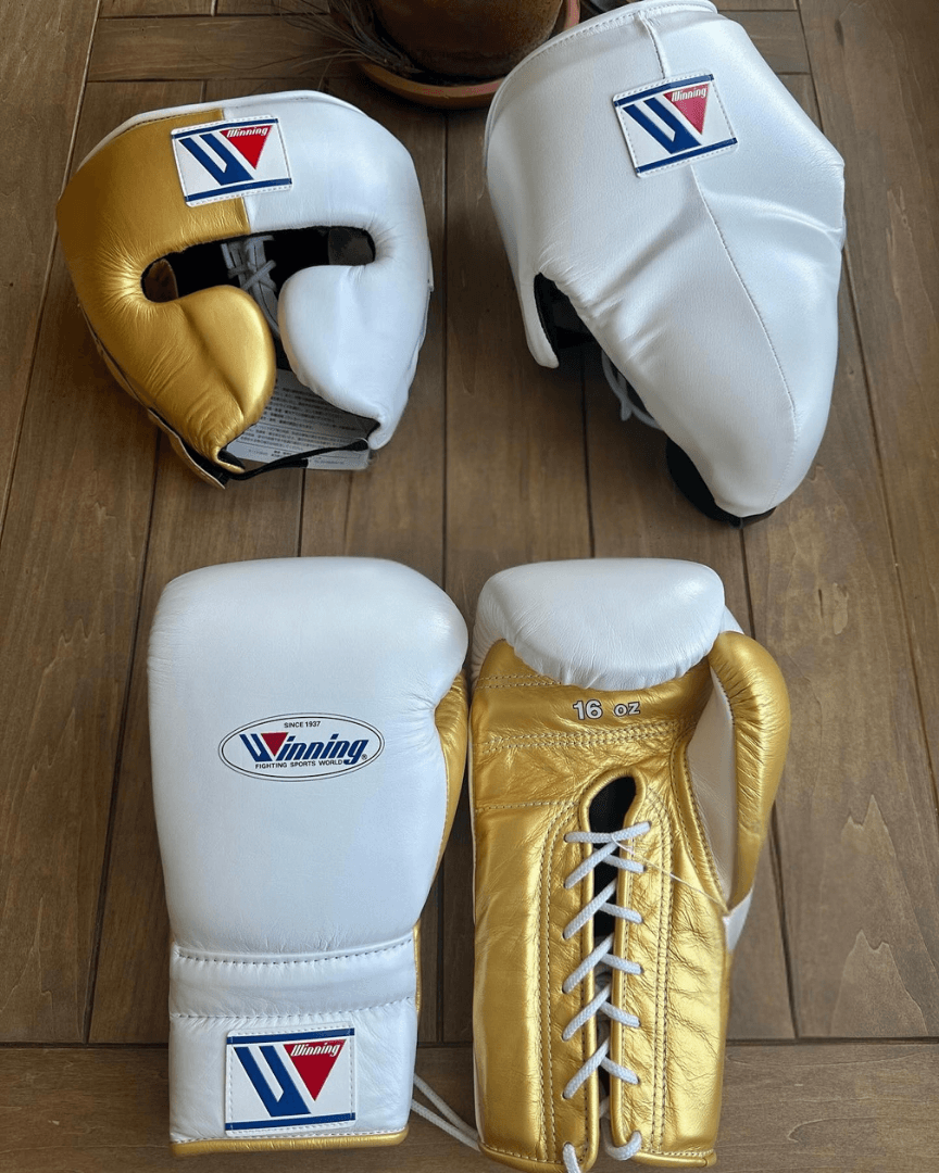 Winning White/Gold Complete Boxing Set Customizable Training Bundle