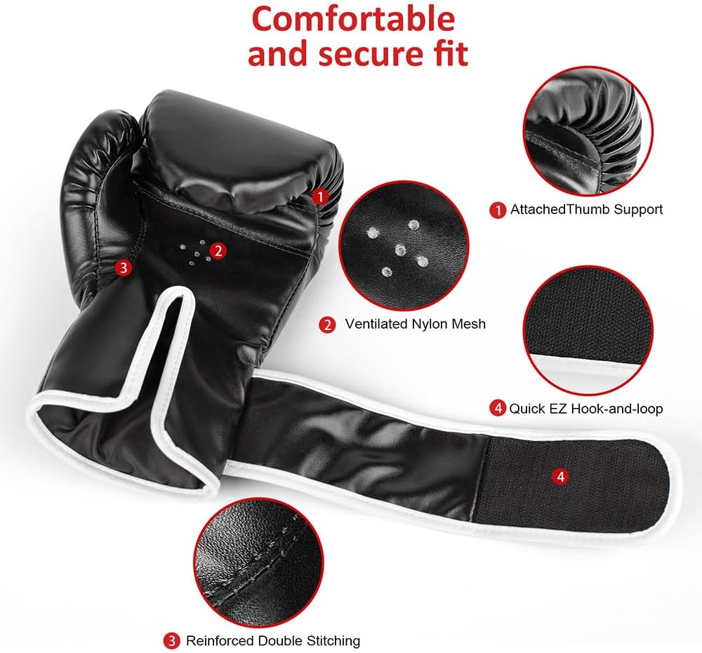 Kids Boxing Gloves Age 3-9 Years - High Density Sponge Foam Training Gloves for Kickboxing, Sparring & Fitness | Adjustable Wrist Wrap (6OZ) | Boys & Girls Unisex