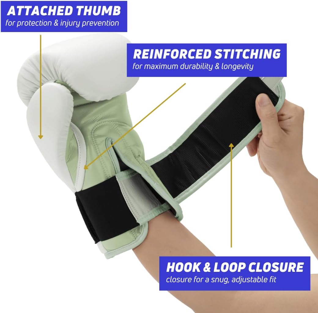 KOSTUDIO Boxing Gloves for Men & Women - Leather Gloves for Heavy Bag, Punching Bag,Muay Thai, MMA, Kickboxing, Gym Training, Sparring Pro-Style Guantes de Boxeo 12oz 14oz 16oz