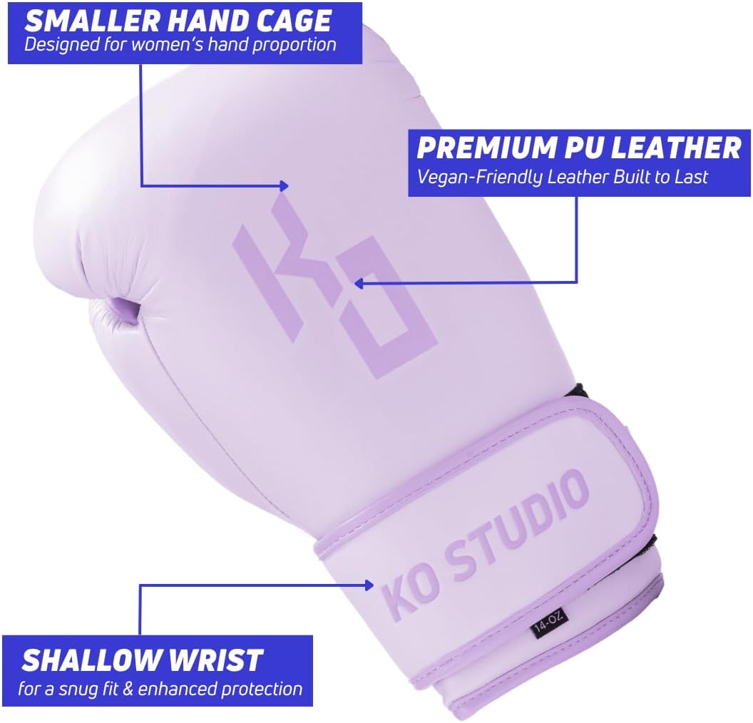 KOSTUDIO Boxing Gloves for Men & Women - Leather Gloves for Heavy Bag, Punching Bag,Muay Thai, MMA, Kickboxing, Gym Training, Sparring Pro-Style Guantes de Boxeo 12oz 14oz 16oz