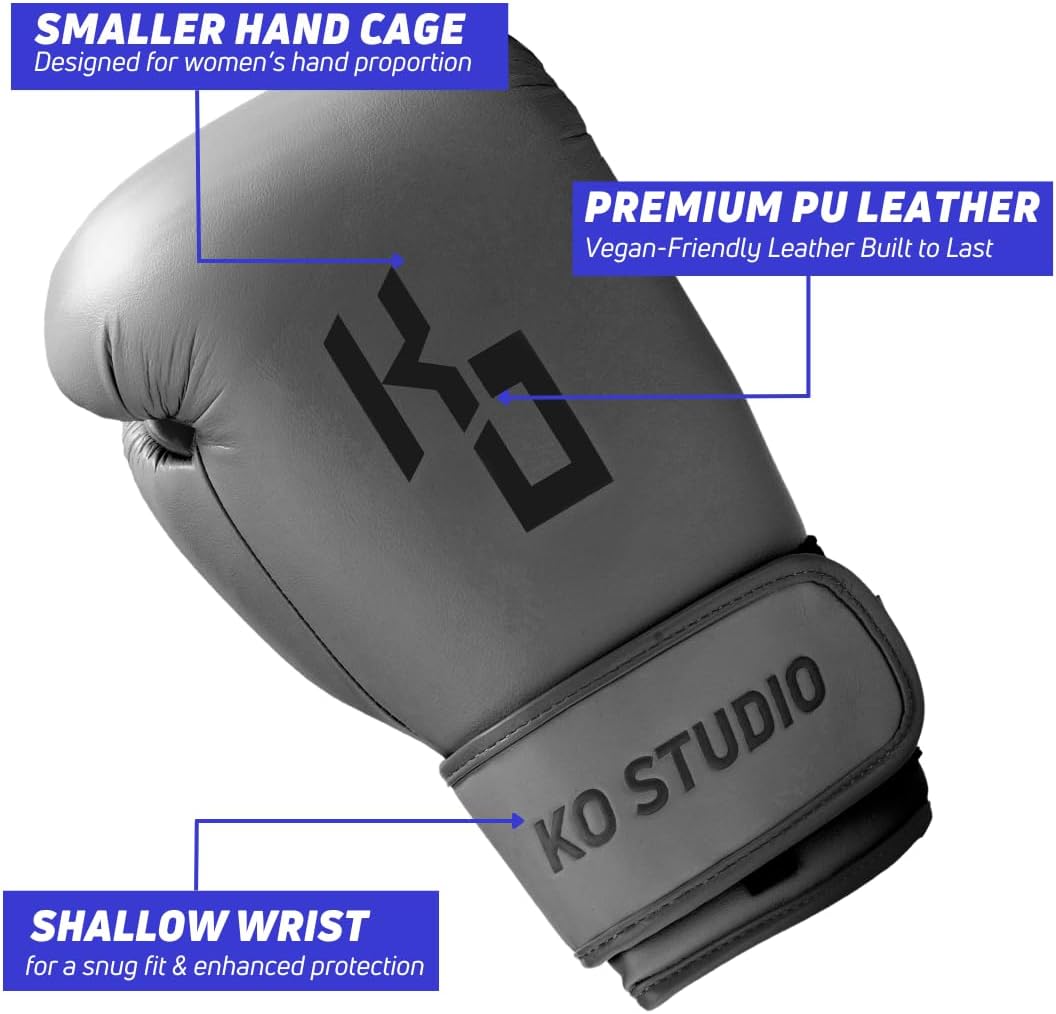 KOSTUDIO Boxing Gloves for Men & Women - Leather Gloves for Heavy Bag, Punching Bag,Muay Thai, MMA, Kickboxing, Gym Training, Sparring Pro-Style Guantes de Boxeo 12oz 14oz 16oz