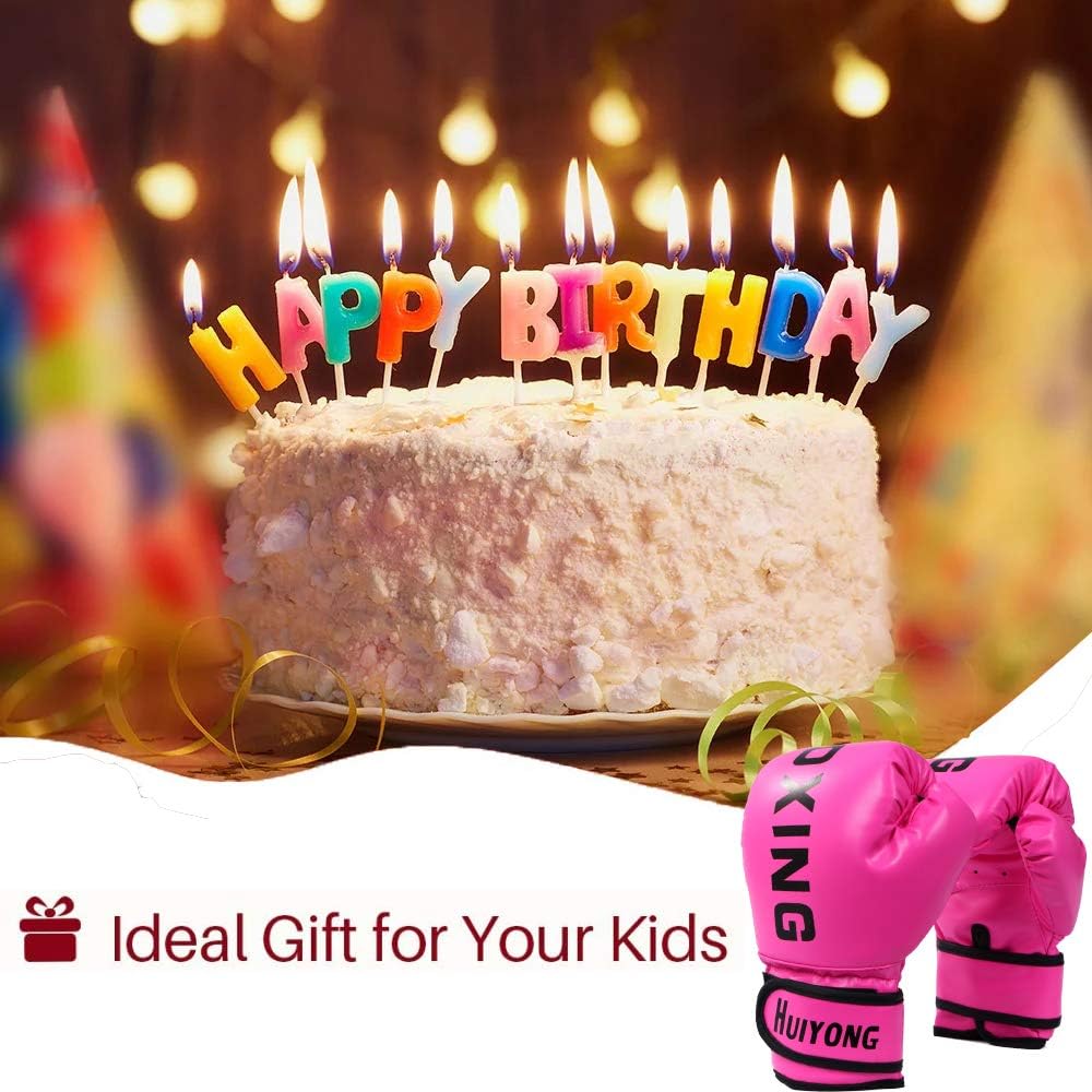 HUINING Kids Boxing Gloves, Kids Training Gloves Punch Mitts MMA Gloves PU Cartoon Sparring Dajn Training Gloves, 4 Oz, for Age 5-12 Years