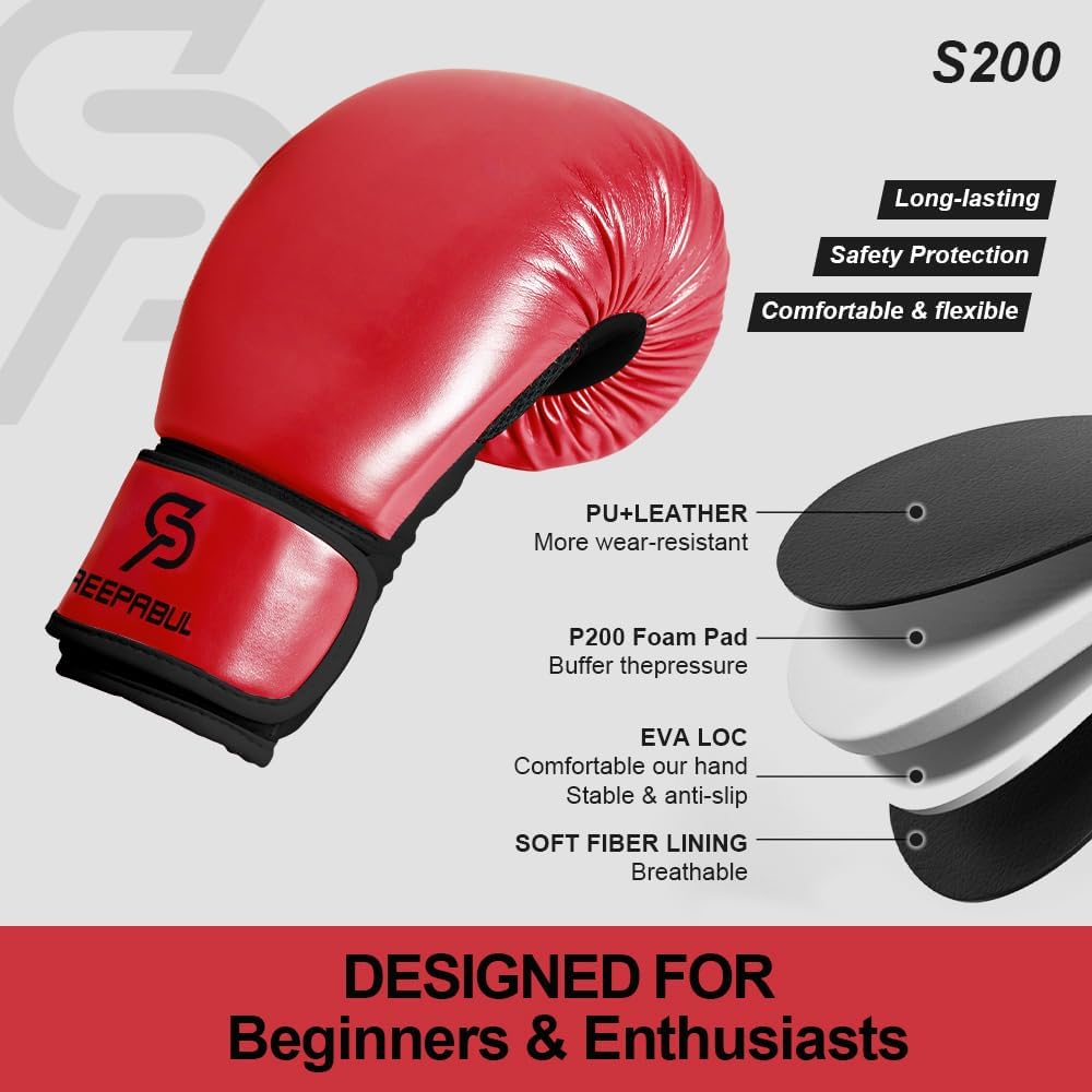 S200 Boxing Gloves for Men and Women Suitable for Boxing Kickboxing Mixed Martial Arts Maui Thai MMA Heavy Bag Fighting Training