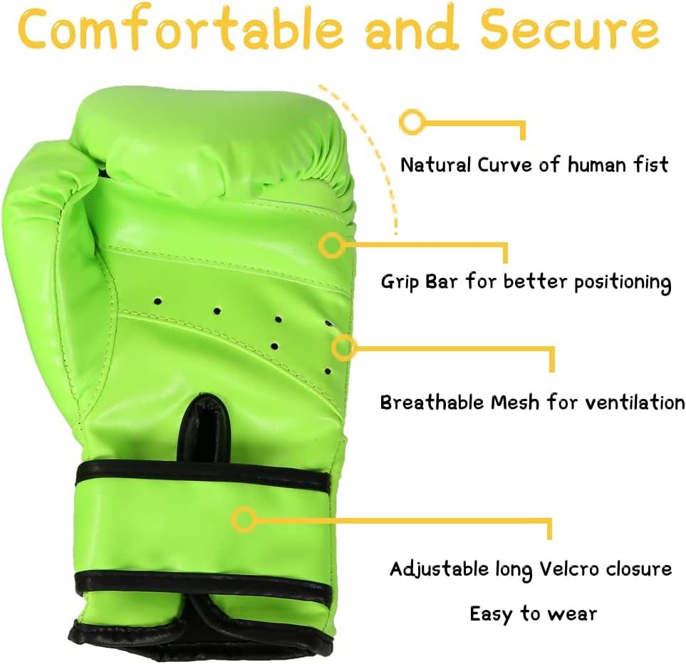 HUINING Kids Boxing Gloves, Kids Training Gloves Punch Mitts MMA Gloves PU Cartoon Sparring Dajn Training Gloves, 4 Oz, for Age 5-12 Years