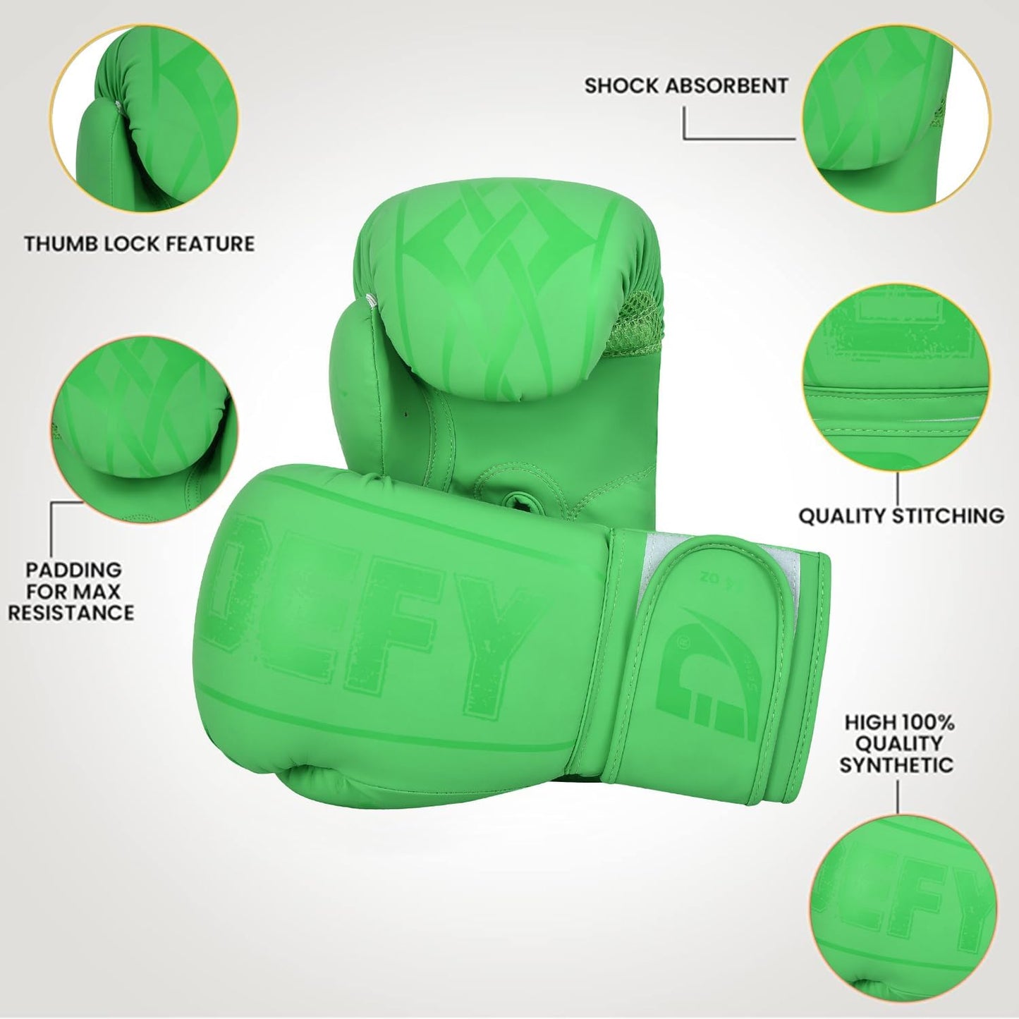 DEFY Boxing Gloves for Men & Women - Premium Quality Synthetic Leather Boxing Gloves for Training - Perfect for Punching Heavy Bags, Sparring, & Fighting Gloves