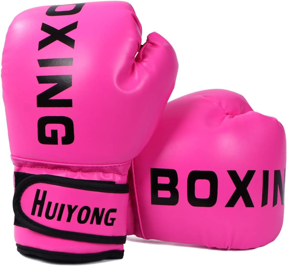 HUINING Kids Boxing Gloves, Kids Training Gloves Punch Mitts MMA Gloves PU Cartoon Sparring Dajn Training Gloves, 4 Oz, for Age 5-12 Years