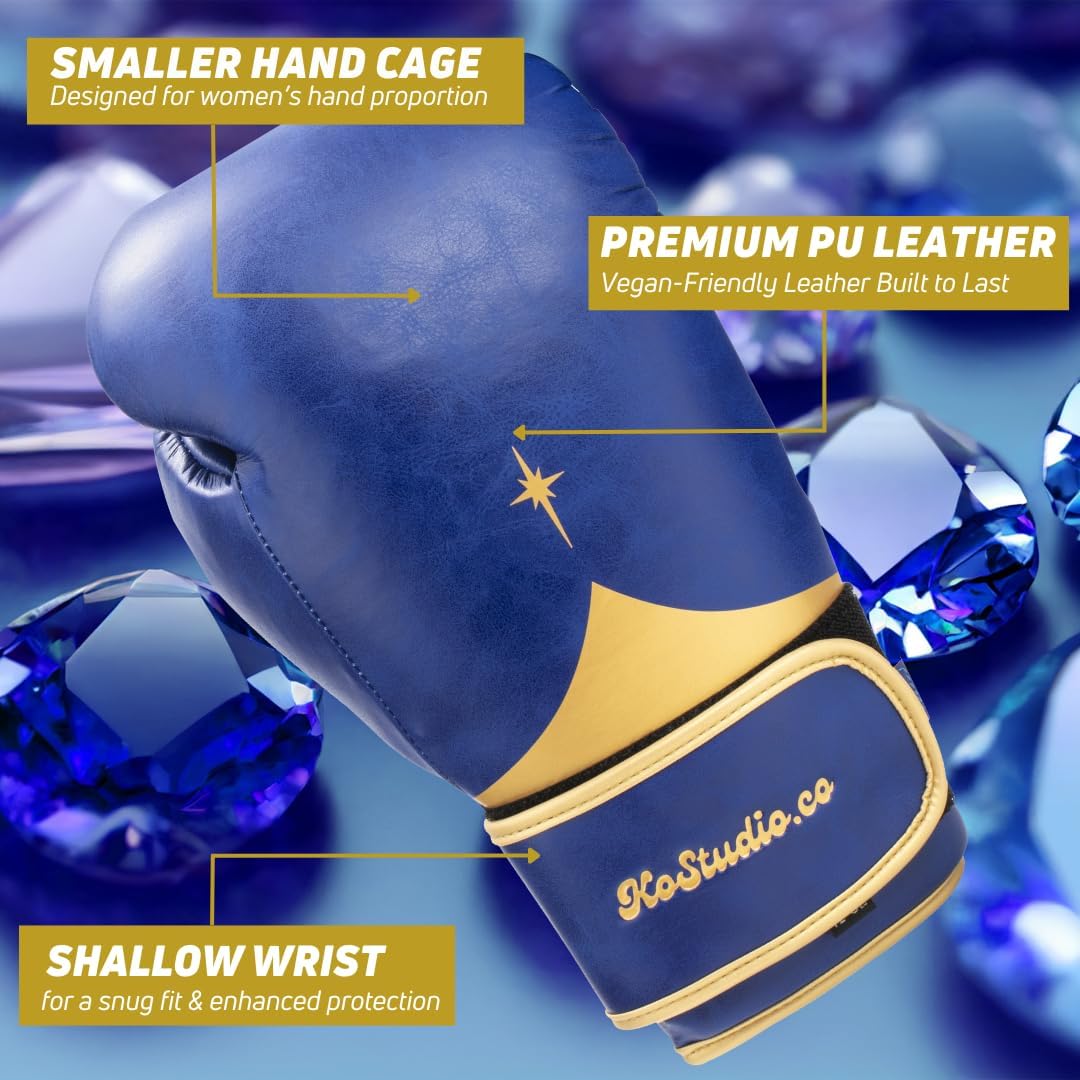 KOSTUDIO Boxing Gloves for Men & Women - Leather Gloves for Heavy Bag, Punching Bag,Muay Thai, MMA, Kickboxing, Gym Training, Sparring Pro-Style Guantes de Boxeo 12oz 14oz 16oz