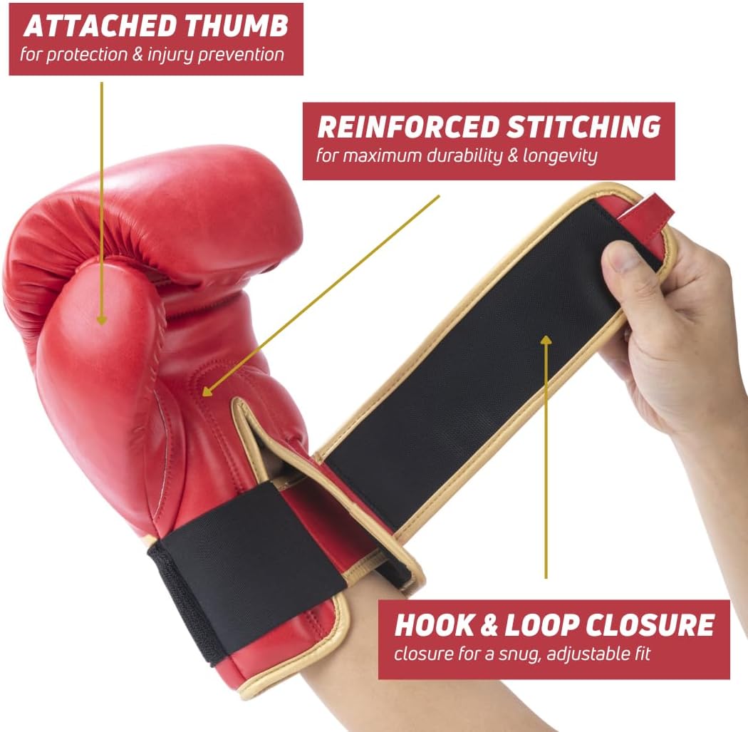 KOSTUDIO Boxing Gloves for Men & Women - Leather Gloves for Heavy Bag, Punching Bag,Muay Thai, MMA, Kickboxing, Gym Training, Sparring Pro-Style Guantes de Boxeo 12oz 14oz 16oz