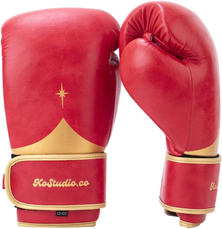 KOSTUDIO Boxing Gloves for Men & Women - Leather Gloves for Heavy Bag, Punching Bag,Muay Thai, MMA, Kickboxing, Gym Training, Sparring Pro-Style Guantes de Boxeo 12oz 14oz 16oz