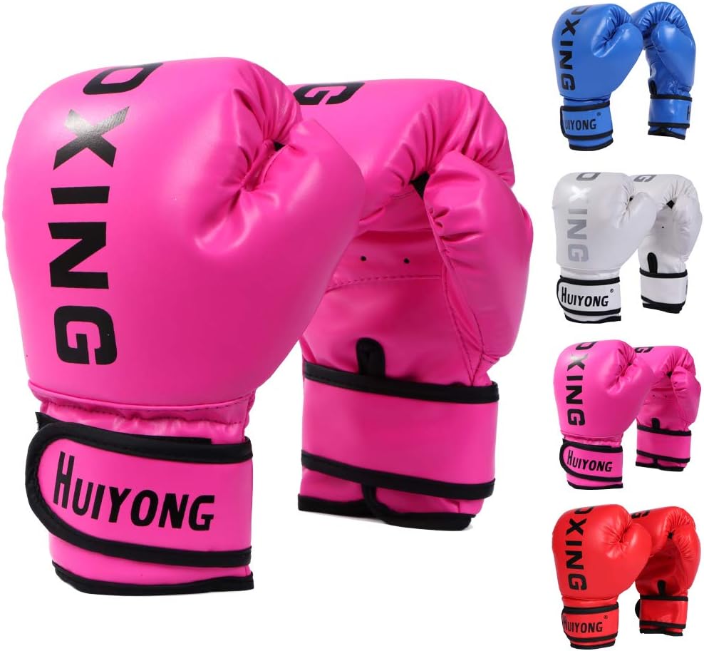 HUINING Kids Boxing Gloves, Kids Training Gloves Punch Mitts MMA Gloves PU Cartoon Sparring Dajn Training Gloves, 4 Oz, for Age 5-12 Years