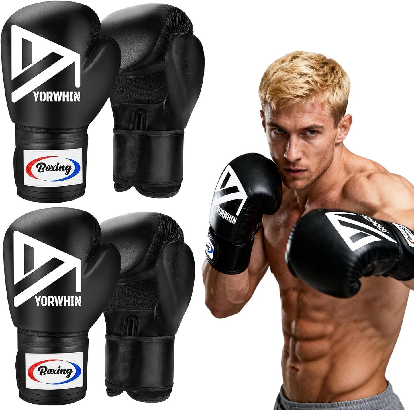 Boxing Gloves for Men Women, Training Sparring Boxing Gloves, Heavy Punching Bag Workout Gloves for Boxing Kickboxing Muay Thai Mixed Martial Arts MMA Training