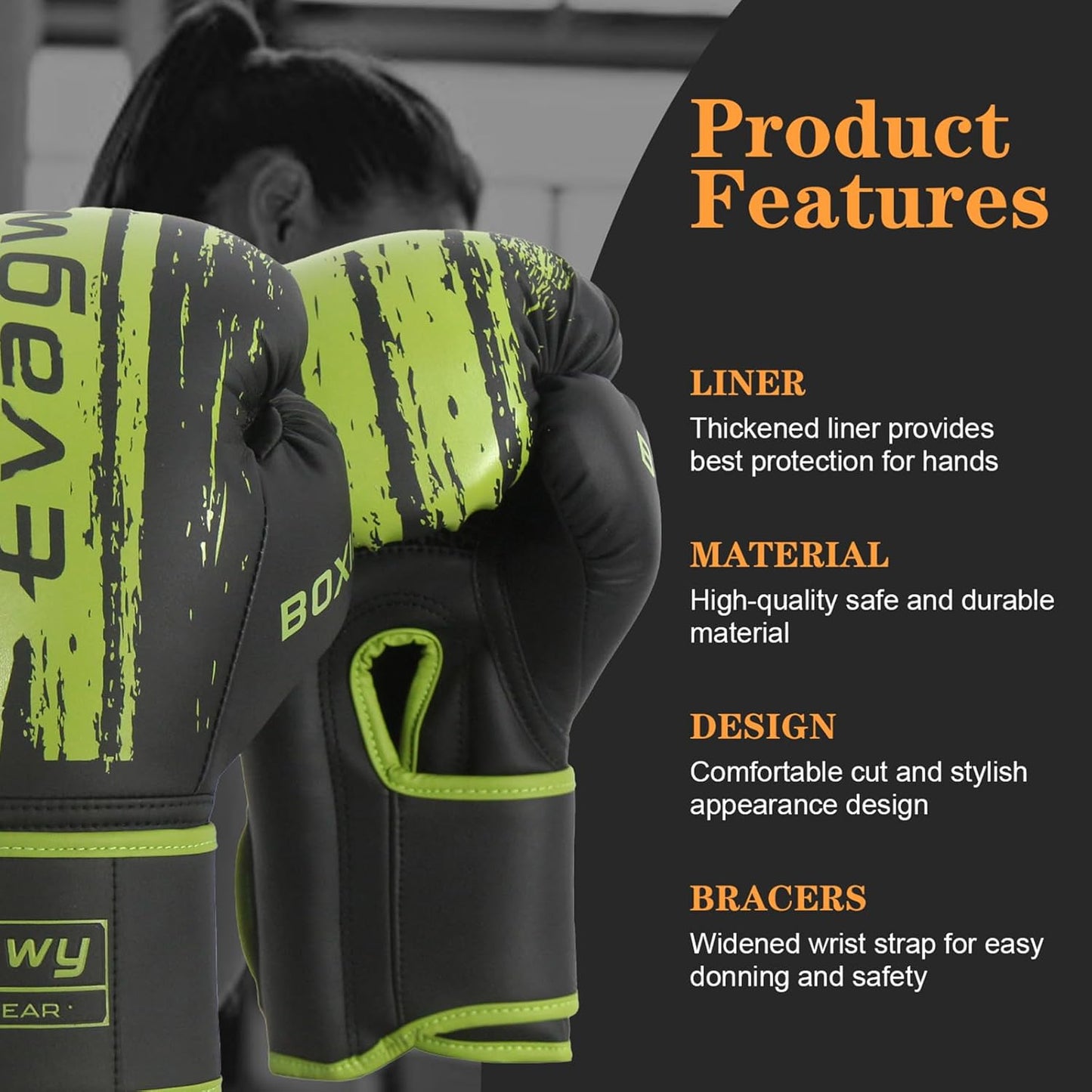 Boxing Gloves for Men and Women，Pro Training Sparring，Suitable for Boxing Kickboxing MMA Fighting，Adult Heavy Punching Bag Gloves，Workout Gloves for Boxing，Muay Thai