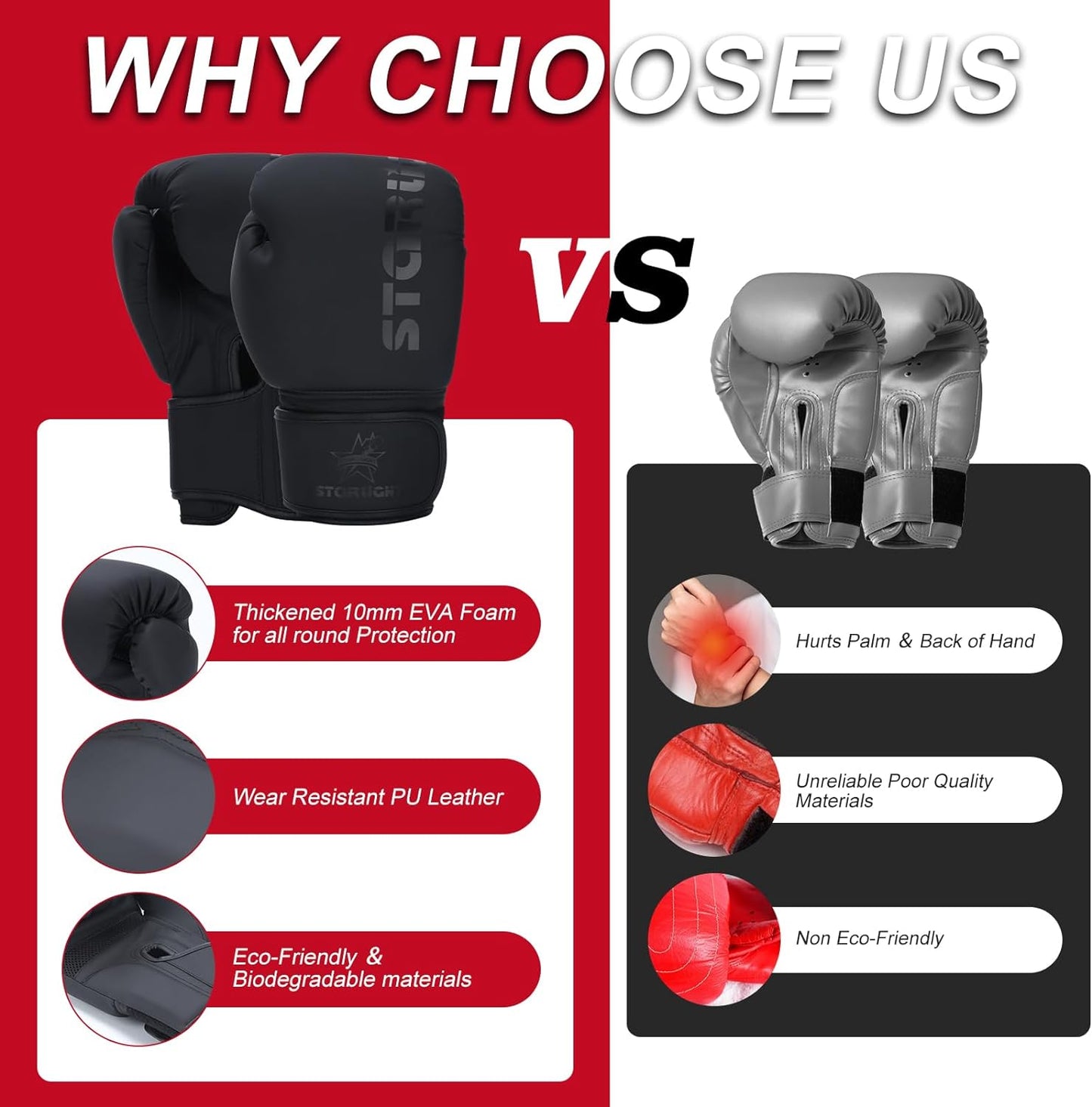 Boxing Gloves for Men Women, Sparring Training Punching MMA Kickboxing Boxing Gloves, Heavy Bag Workout Gloves for Boxing, Kickboxing, Muay Thai, MMA