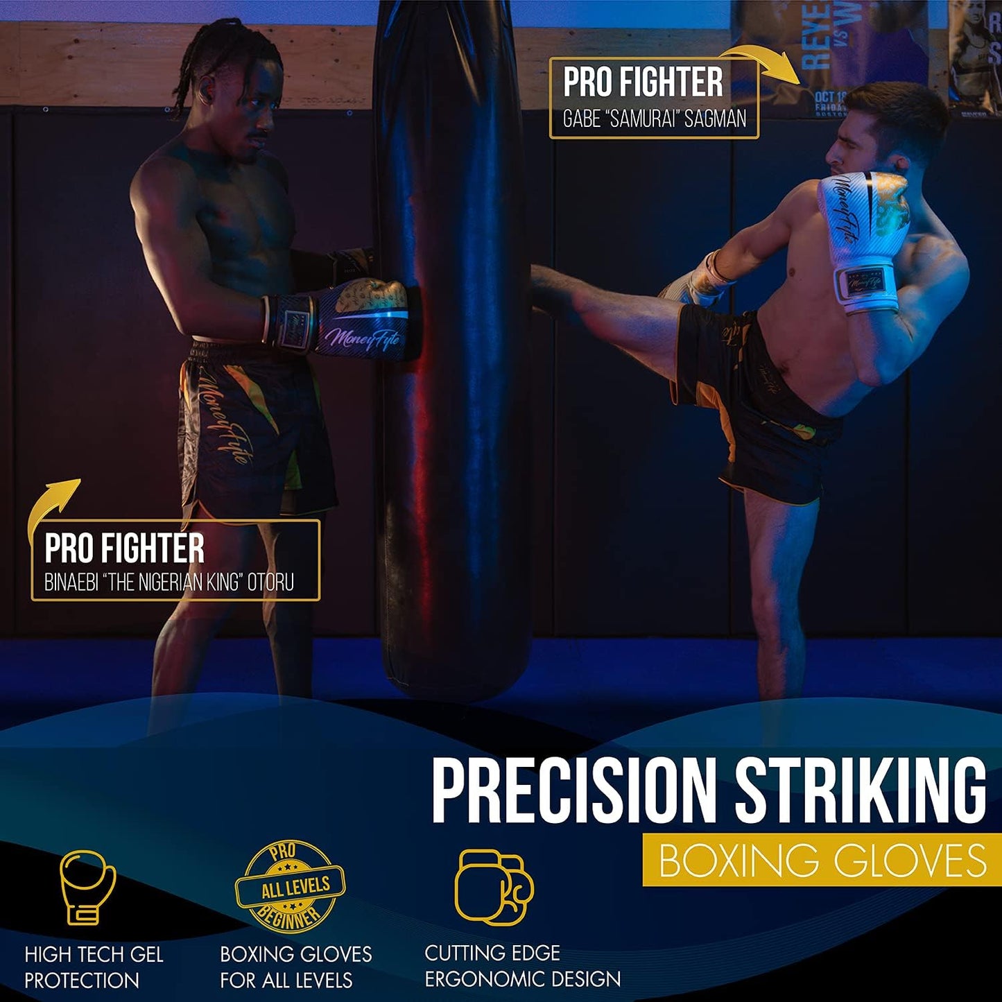 Boxing Gloves for Men & Women - Boxing, Kickboxing, Muay Thai, MMA, Training & Sparring - Punching Bag & Heavy Bag Gloves - MoneyFyte