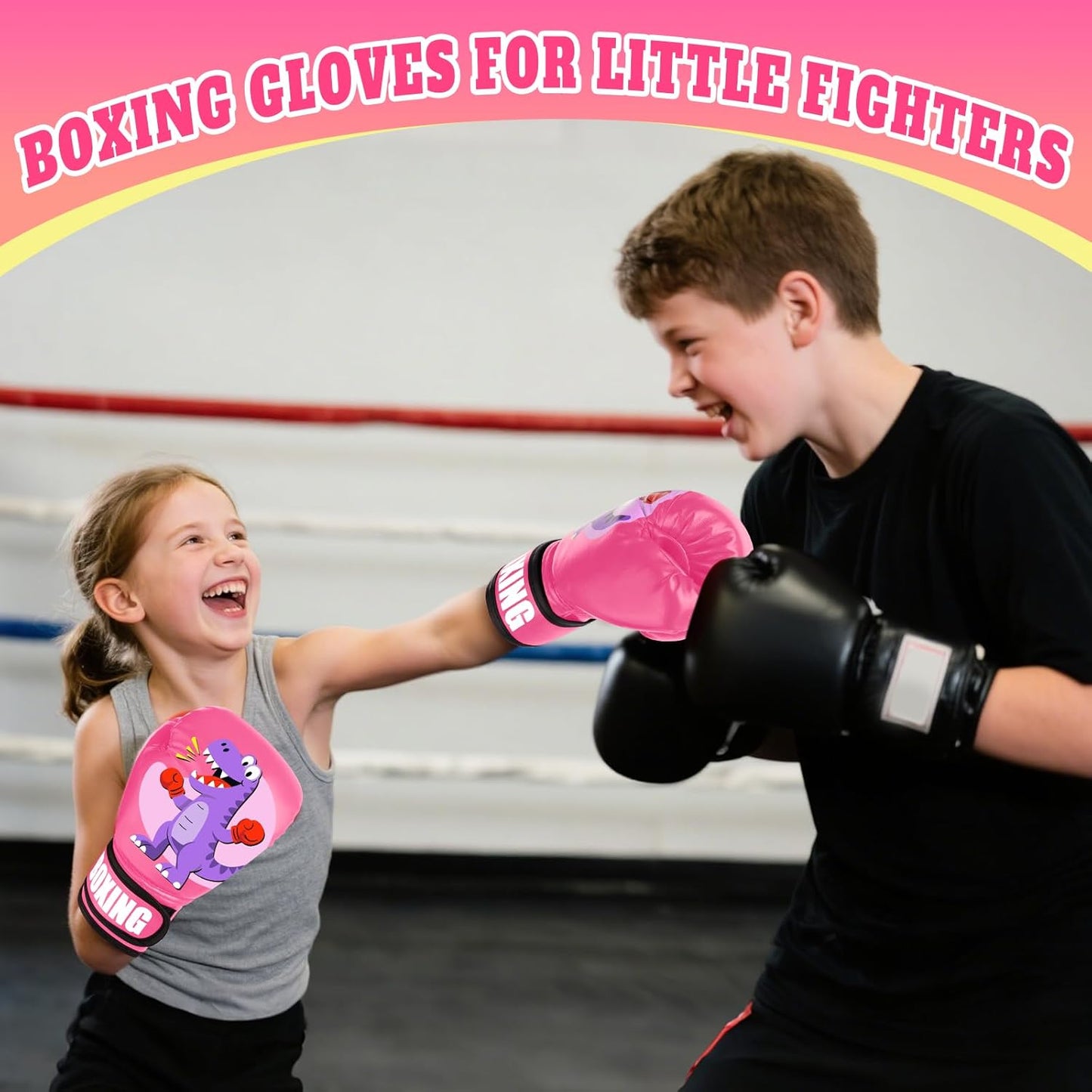 Kids Boxing Gloves for Boys & Girls, Youth Boxing Training Gloves for Kids Age 3 to 9 Years, 4OZ Training Sparring Gloves for Punching Bag Kickboxing Muay Thai MMA