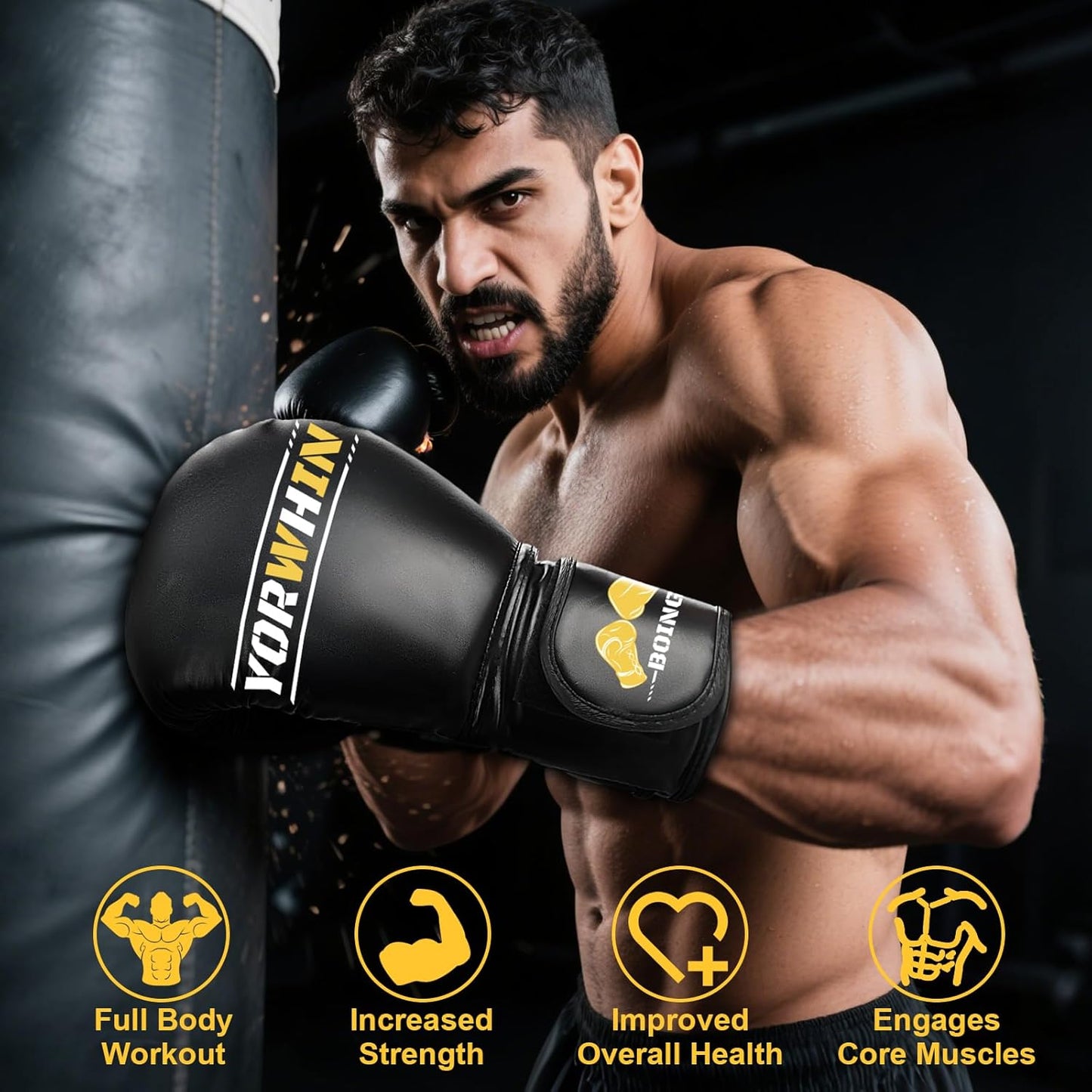 Boxing Gloves for Men Women, Training Sparring Boxing Gloves, Heavy Punching Bag Workout Gloves for Boxing Kickboxing Muay Thai Mixed Martial Arts MMA Training