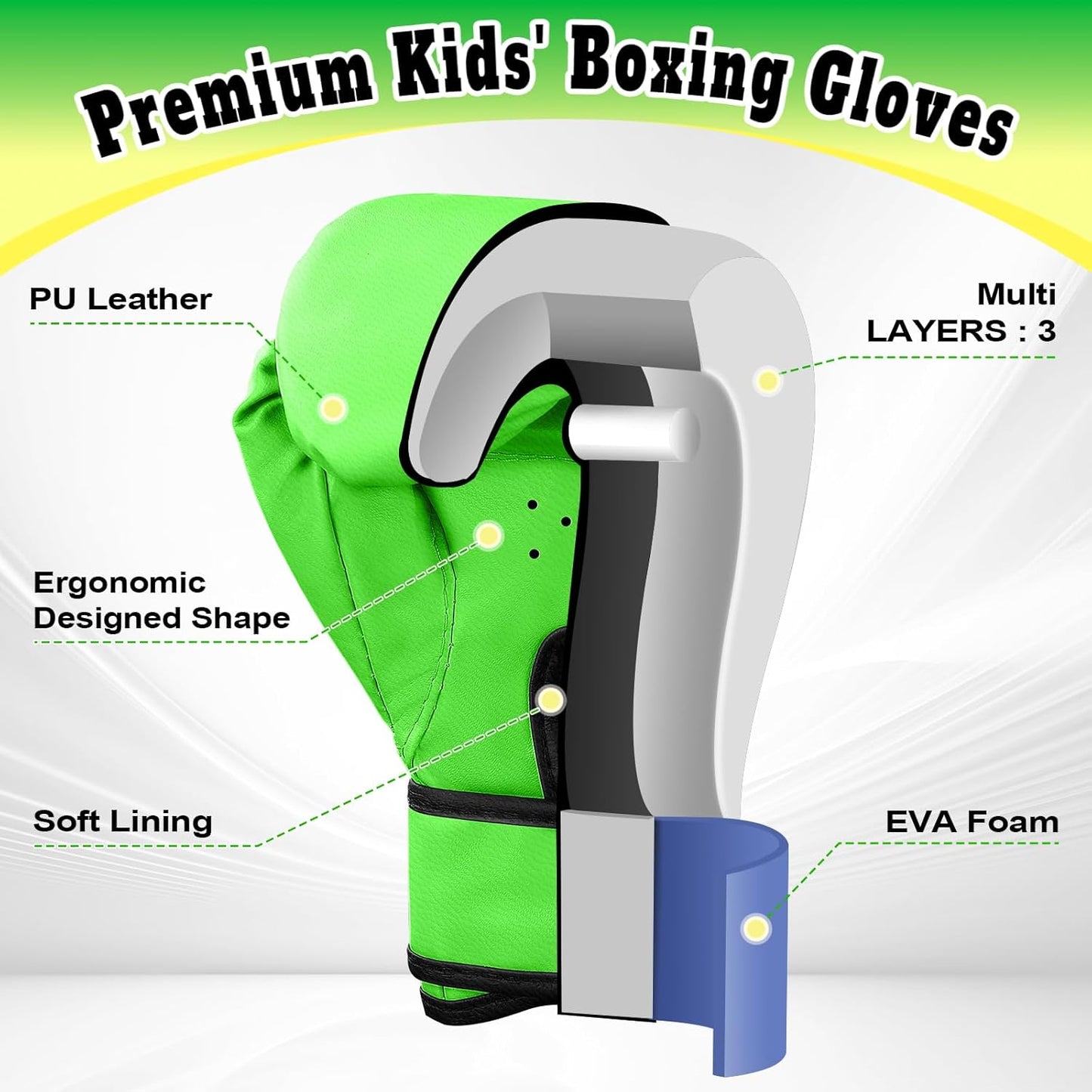 Kids Boxing Gloves for Boys & Girls, Youth Boxing Training Gloves for Kids Age 3 to 9 Years, 4OZ Training Sparring Gloves for Punching Bag Kickboxing Muay Thai MMA