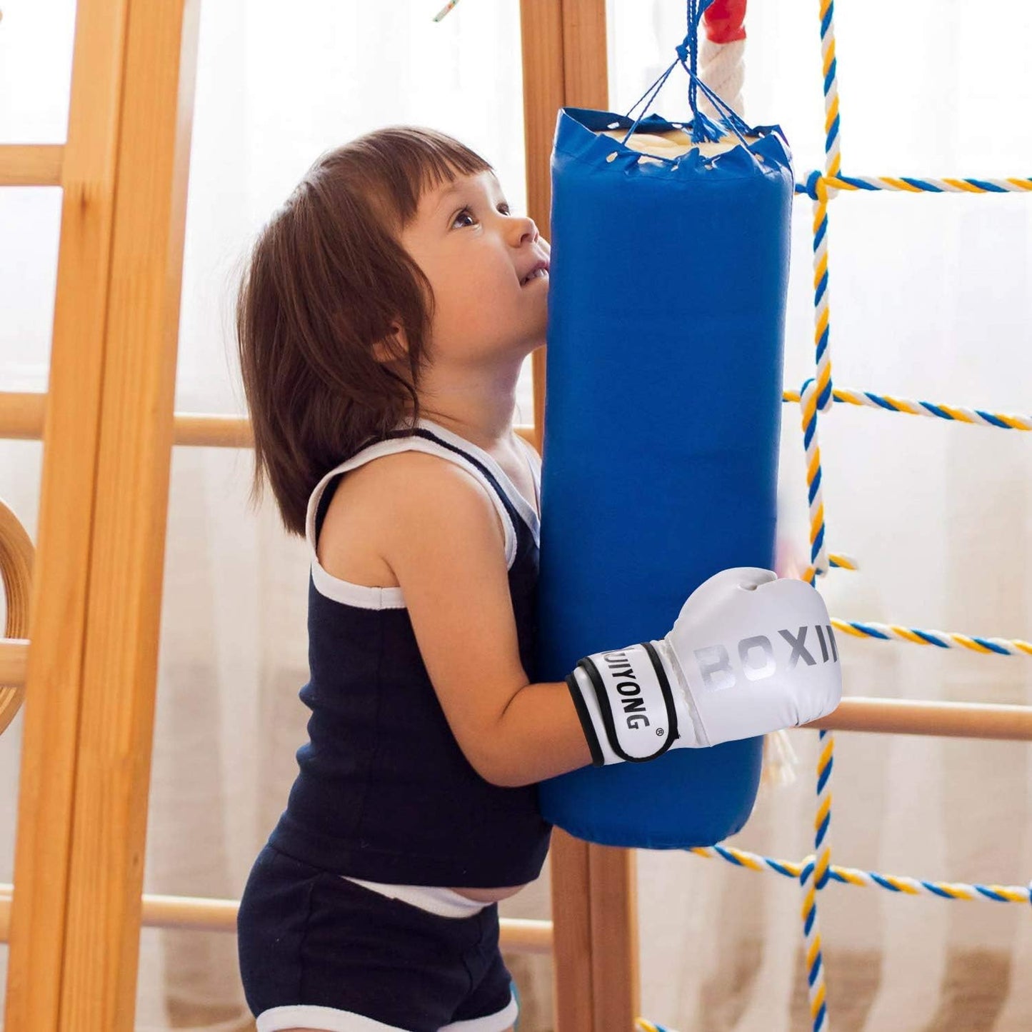 HUINING Kids Boxing Gloves, Kids Training Gloves Punch Mitts MMA Gloves PU Cartoon Sparring Dajn Training Gloves, 4 Oz, for Age 5-12 Years