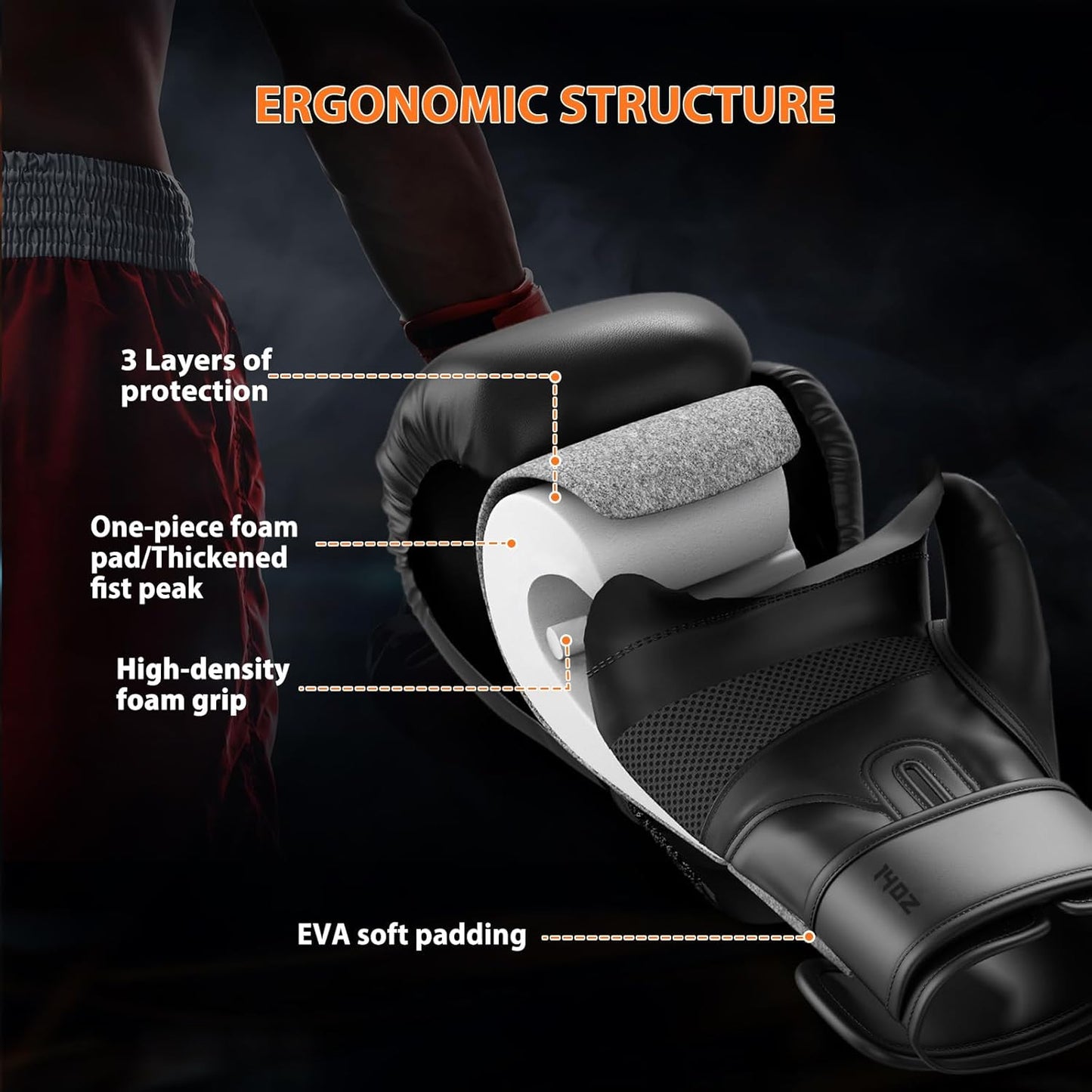 Dripex Boxing Gloves for Men Women Youth, Boxing Training Gloves | for Heavy Bag Workout, Muay Thai, Kickboxing, Sparring Punching（8 10 12 14 16oz）