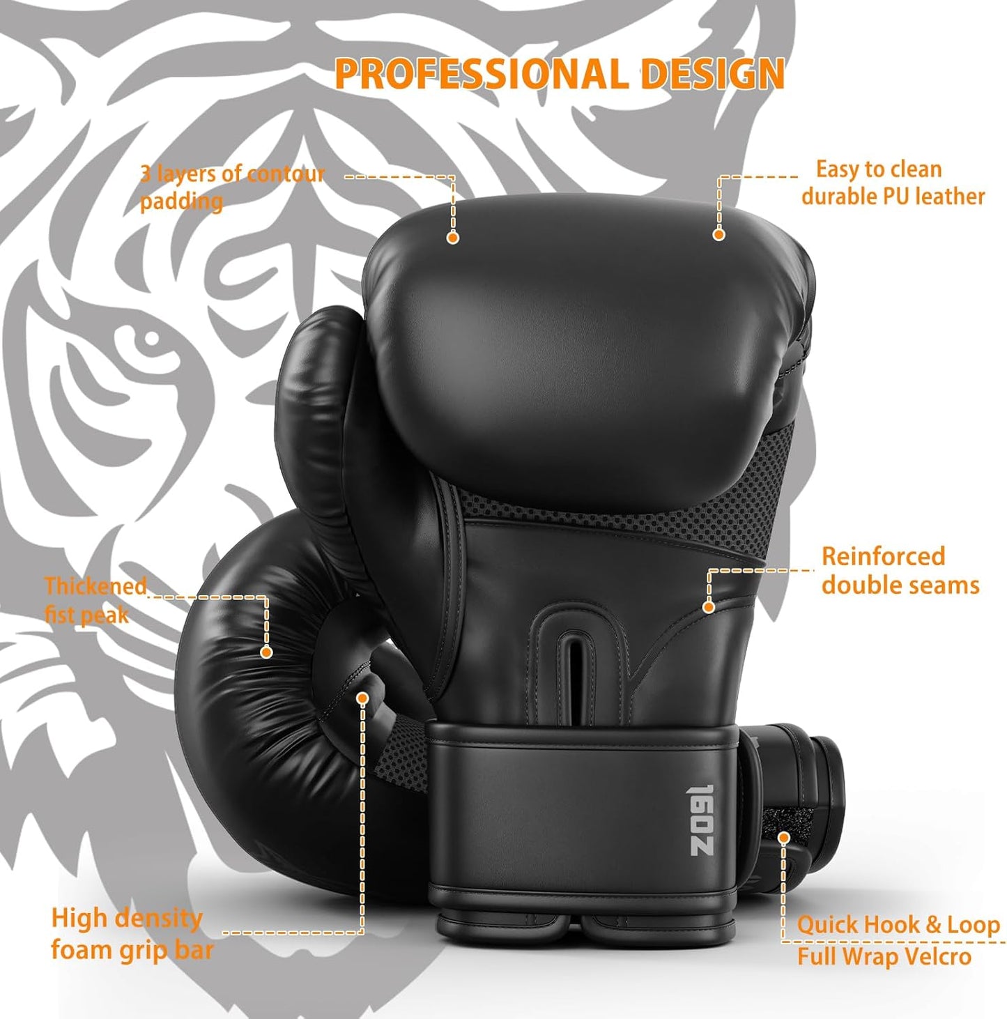 Dripex Boxing Gloves for Men Women Youth, Boxing Training Gloves | for Heavy Bag Workout, Muay Thai, Kickboxing, Sparring Punching（8 10 12 14 16oz）
