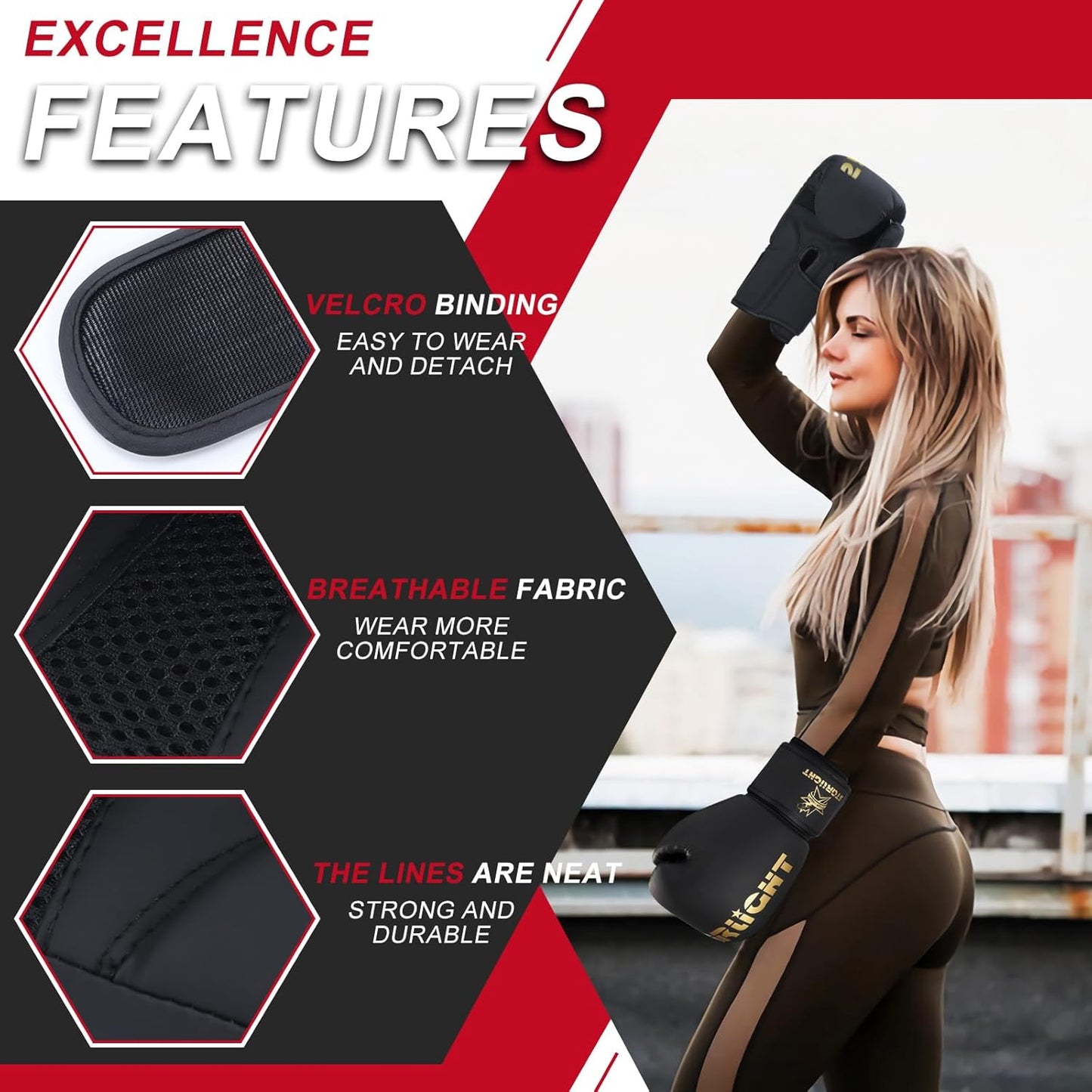 Boxing Gloves for Men Women, Sparring Training Punching MMA Kickboxing Boxing Gloves, Heavy Bag Workout Gloves for Boxing, Kickboxing, Muay Thai, MMA