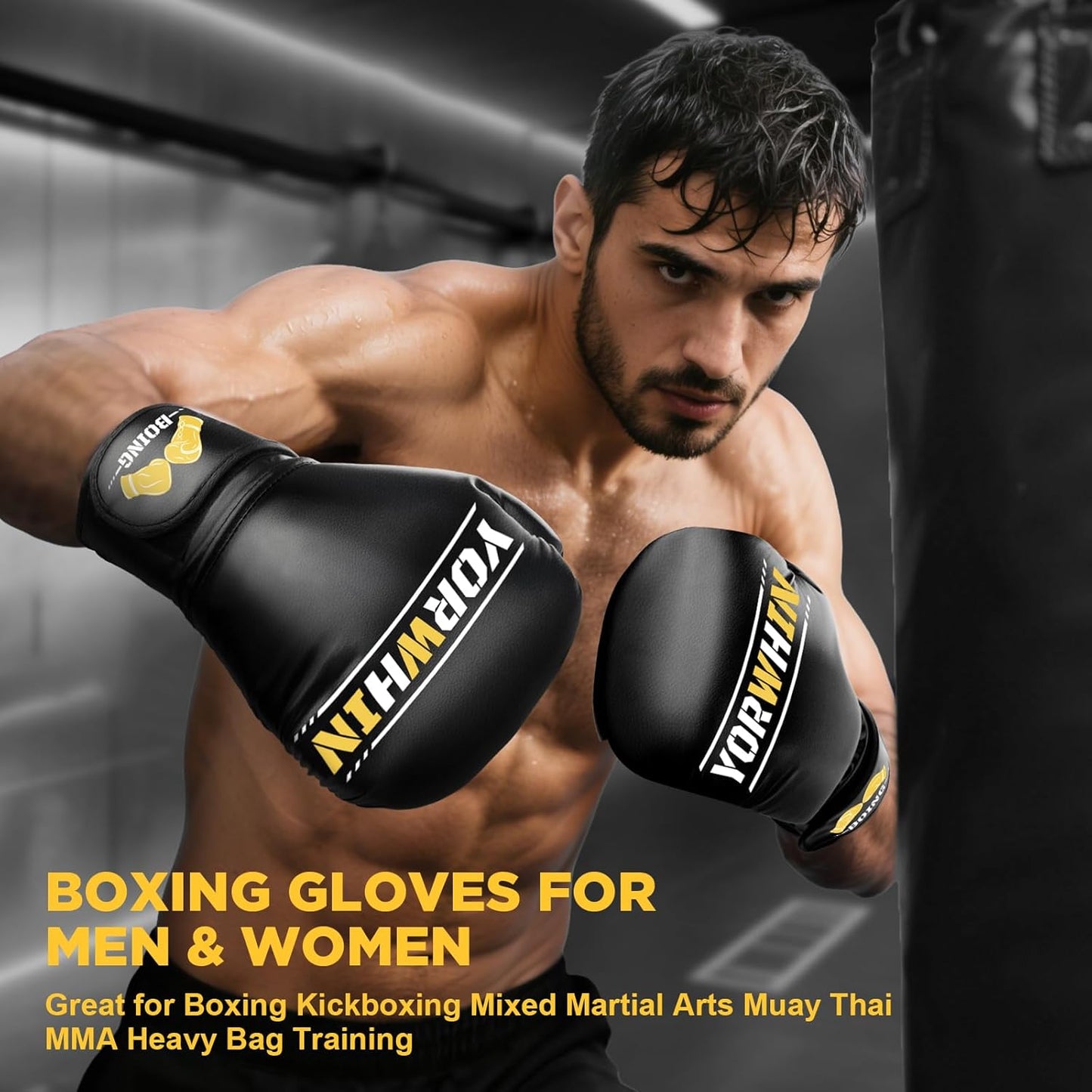 Boxing Gloves for Men Women, Training Sparring Boxing Gloves, Heavy Punching Bag Workout Gloves for Boxing Kickboxing Muay Thai Mixed Martial Arts MMA Training