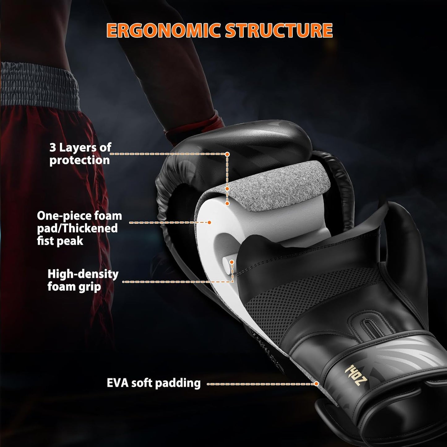 Dripex Boxing Gloves for Men Women Youth, Boxing Training Gloves | for Heavy Bag Workout, Muay Thai, Kickboxing, Sparring Punching（8 10 12 14 16oz）