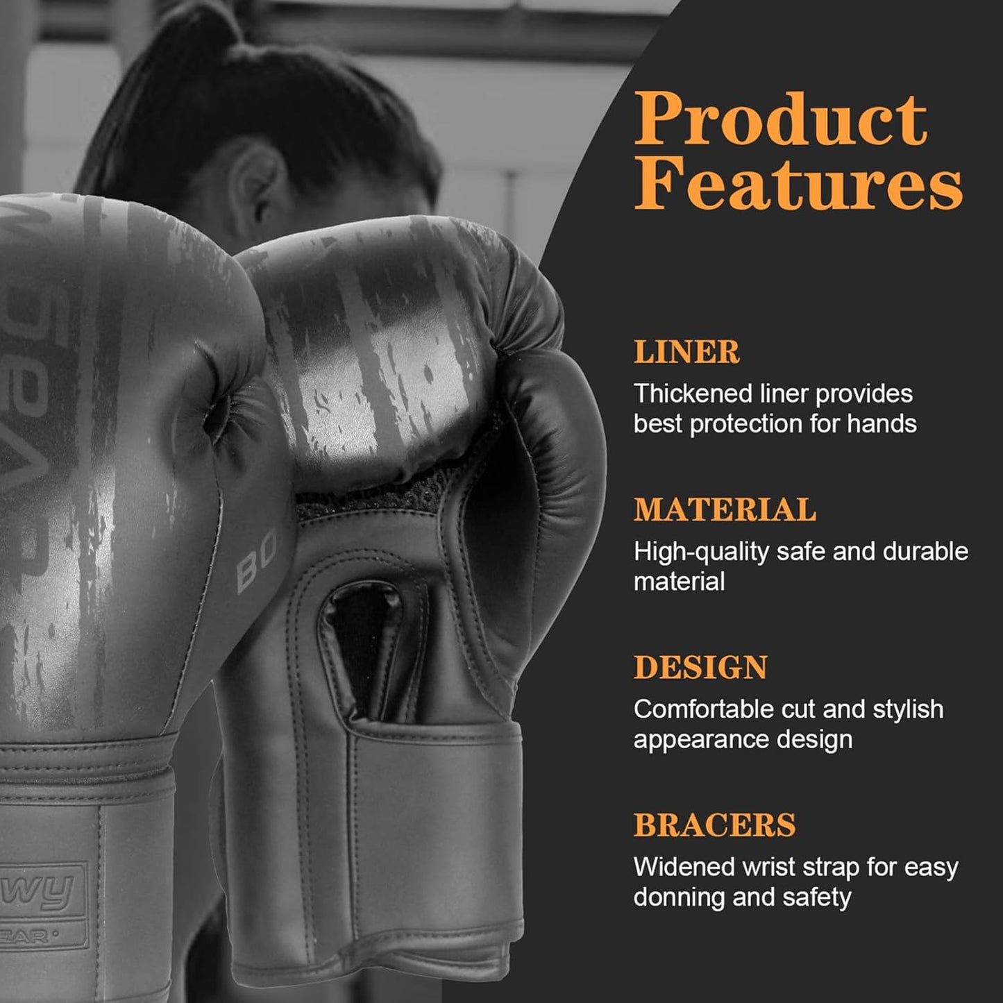 Boxing Gloves for Men and Women，Pro Training Sparring，Suitable for Boxing Kickboxing MMA Fighting，Adult Heavy Punching Bag Gloves，Workout Gloves for Boxing，Muay Thai