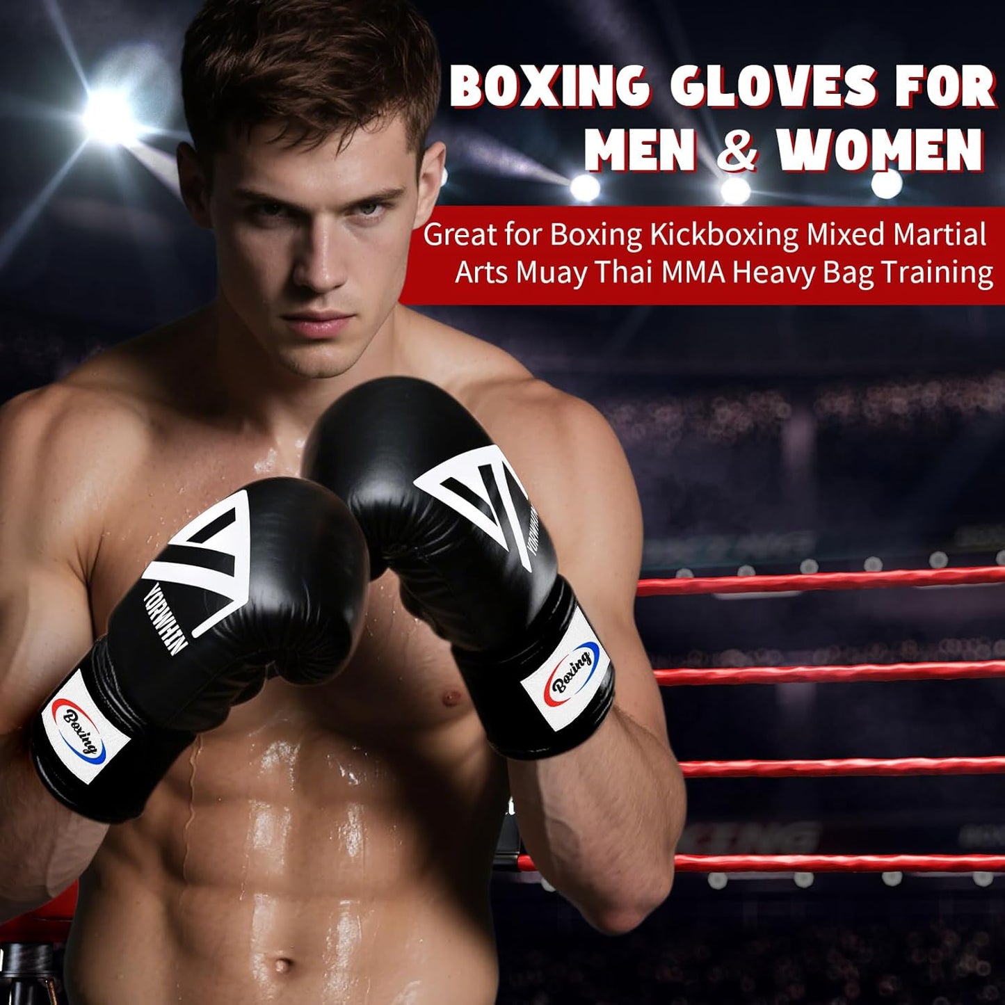 Boxing Gloves for Men Women, Training Sparring Boxing Gloves, Heavy Punching Bag Workout Gloves for Boxing Kickboxing Muay Thai Mixed Martial Arts MMA Training