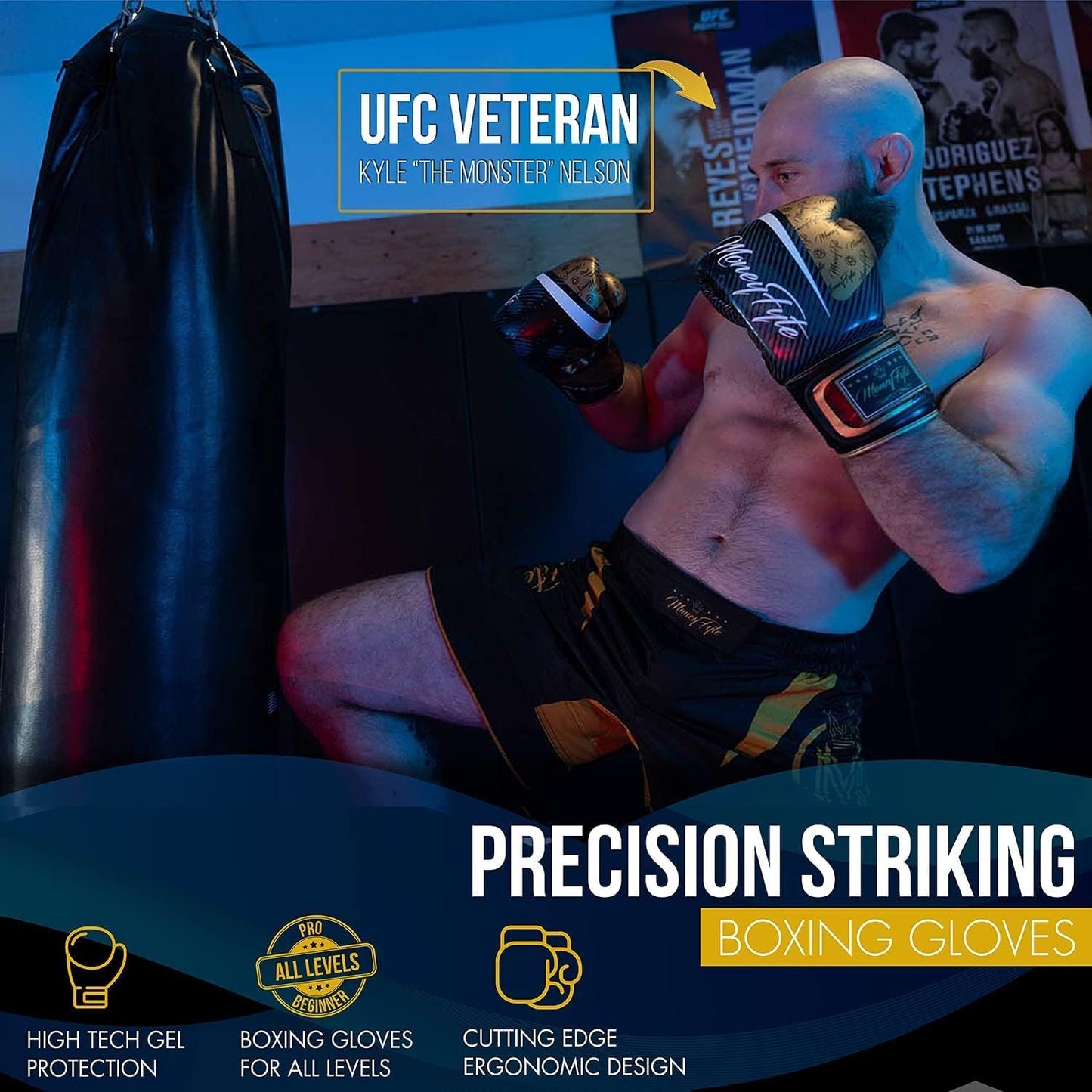 Boxing Gloves for Men & Women - Boxing, Kickboxing, Muay Thai, MMA, Training & Sparring - Punching Bag & Heavy Bag Gloves - MoneyFyte