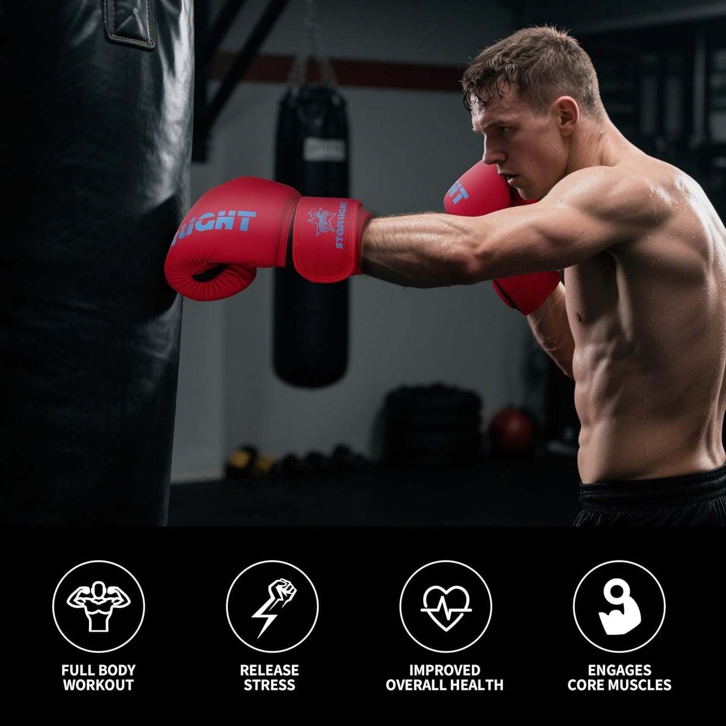 Boxing Gloves for Men Women, Sparring Training Punching MMA Kickboxing Boxing Gloves, Heavy Bag Workout Gloves for Boxing, Kickboxing, Muay Thai, MMA