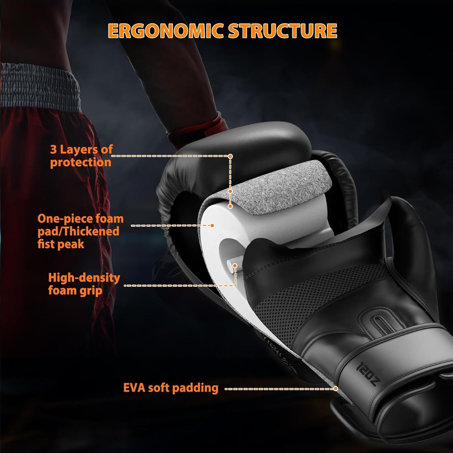 Dripex Boxing Gloves for Men Women Youth, Boxing Training Gloves | for Heavy Bag Workout, Muay Thai, Kickboxing, Sparring Punching（8 10 12 14 16oz）