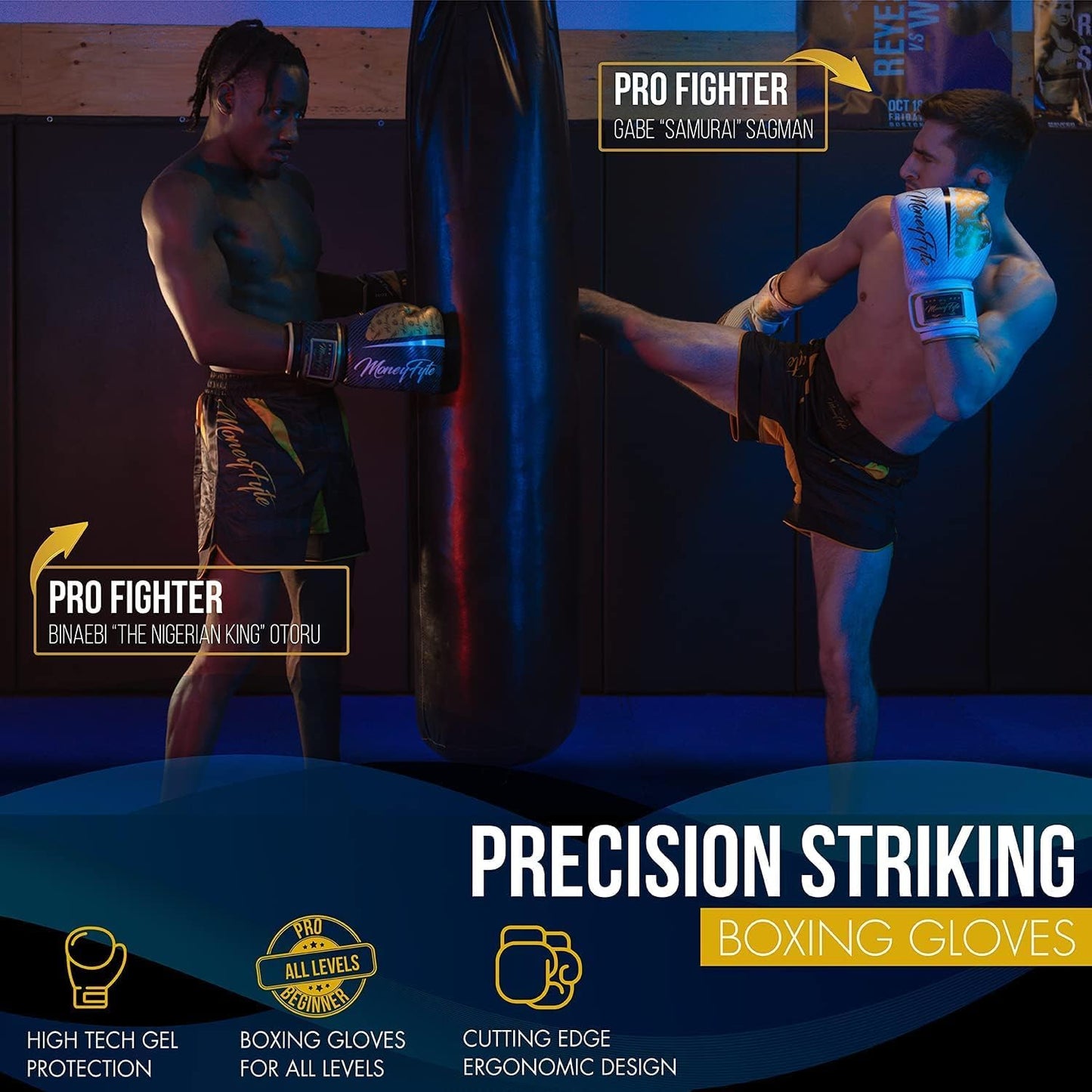 Boxing Gloves for Men & Women - Boxing, Kickboxing, Muay Thai, MMA, Training & Sparring - Punching Bag & Heavy Bag Gloves - MoneyFyte