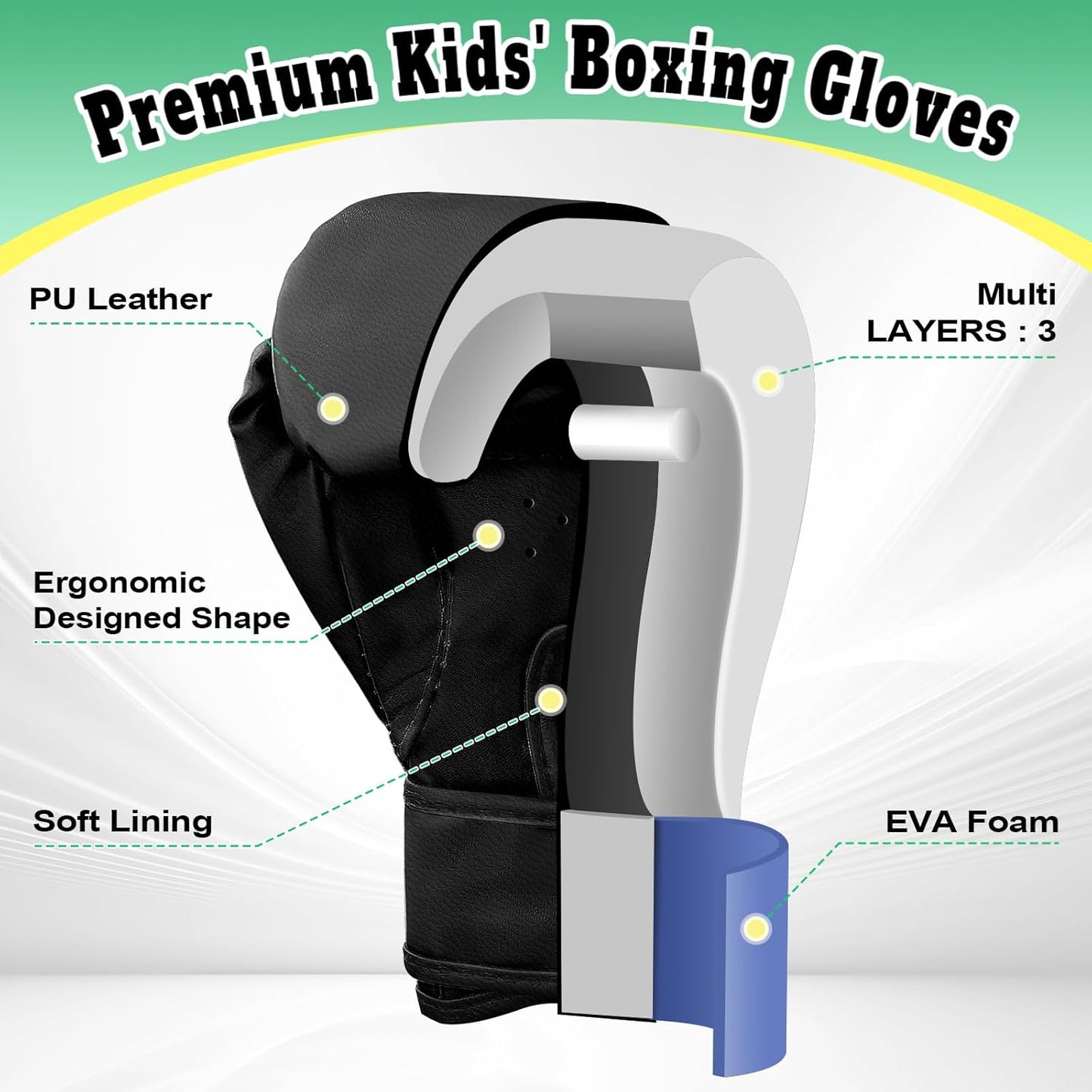 Kids Boxing Gloves for Boys & Girls, Youth Boxing Training Gloves for Kids Age 3 to 9 Years, 4OZ Training Sparring Gloves for Punching Bag Kickboxing Muay Thai MMA