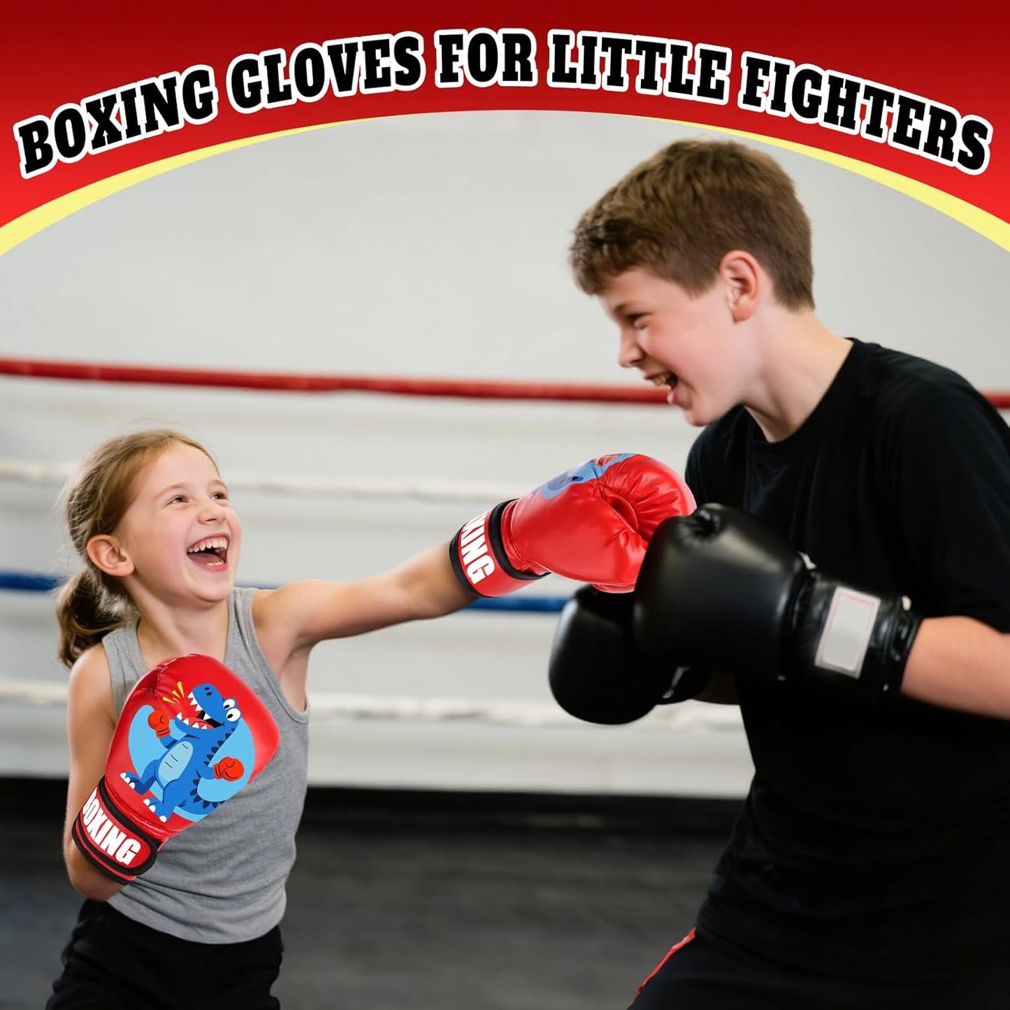 Kids Boxing Gloves for Boys & Girls, Youth Boxing Training Gloves for Kids Age 3 to 9 Years, 4OZ Training Sparring Gloves for Punching Bag Kickboxing Muay Thai MMA