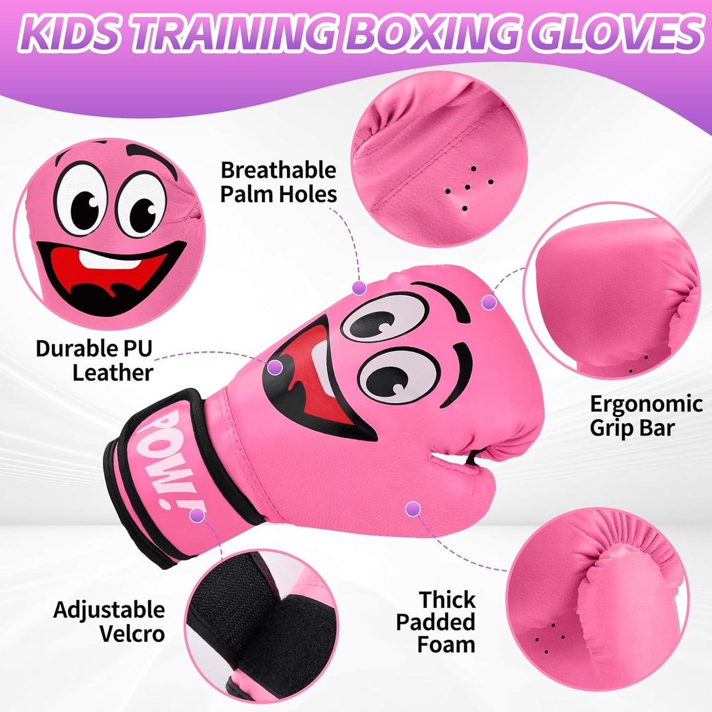 Kids Boxing Gloves for 3-8 Years Boys and Girls, Youth & Toddler Boxing Training Sparring Gloves for Punching Bag, Kickboxing, Muay Thai, MMA