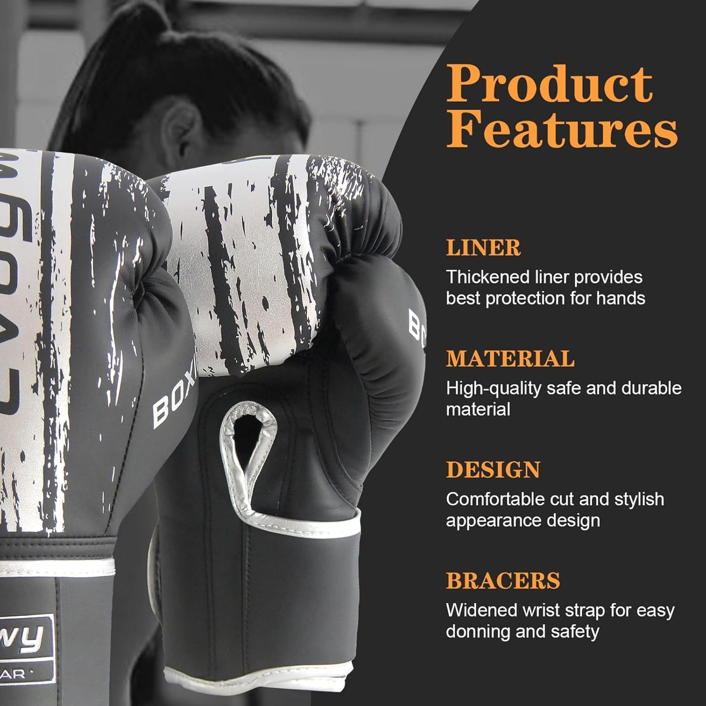 Boxing Gloves for Men and Women，Pro Training Sparring，Suitable for Boxing Kickboxing MMA Fighting，Adult Heavy Punching Bag Gloves，Workout Gloves for Boxing，Muay Thai