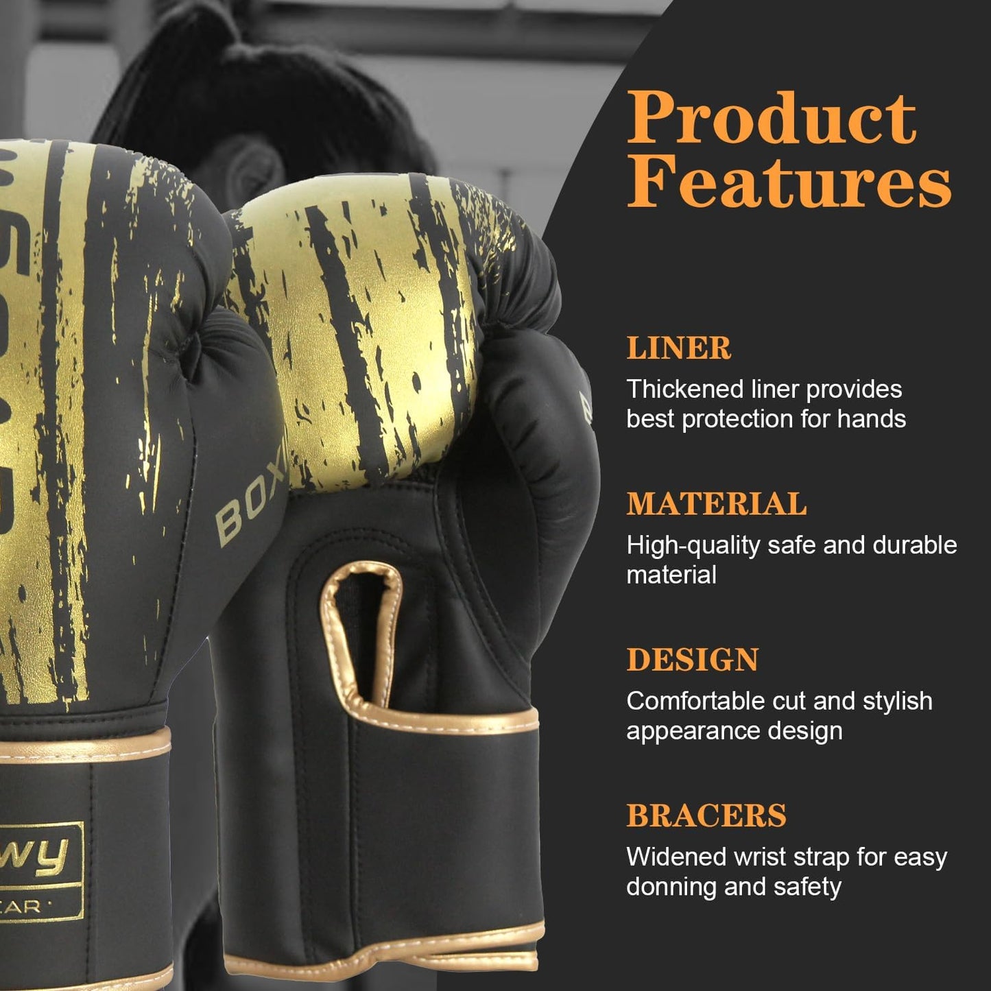 Boxing Gloves for Men and Women，Pro Training Sparring，Suitable for Boxing Kickboxing MMA Fighting，Adult Heavy Punching Bag Gloves，Workout Gloves for Boxing，Muay Thai