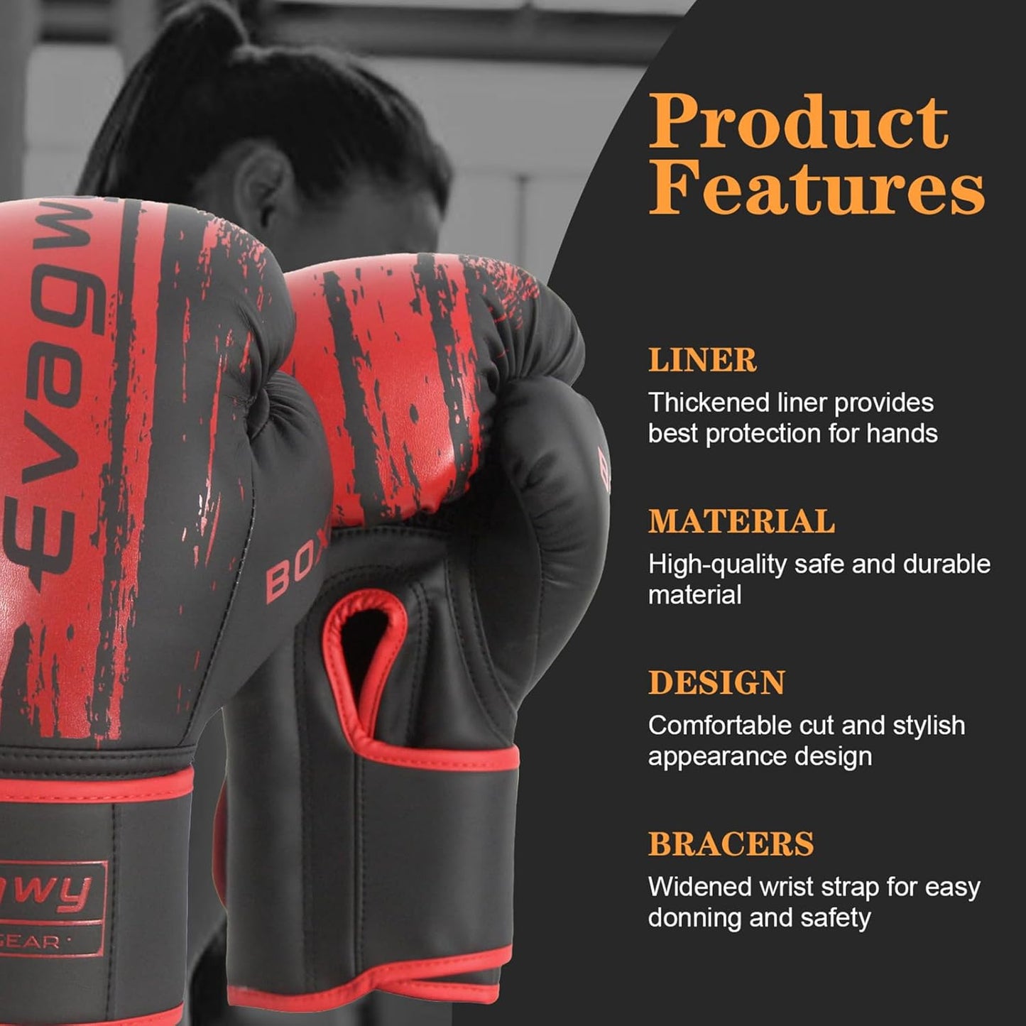 Boxing Gloves for Men and Women，Pro Training Sparring，Suitable for Boxing Kickboxing MMA Fighting，Adult Heavy Punching Bag Gloves，Workout Gloves for Boxing，Muay Thai