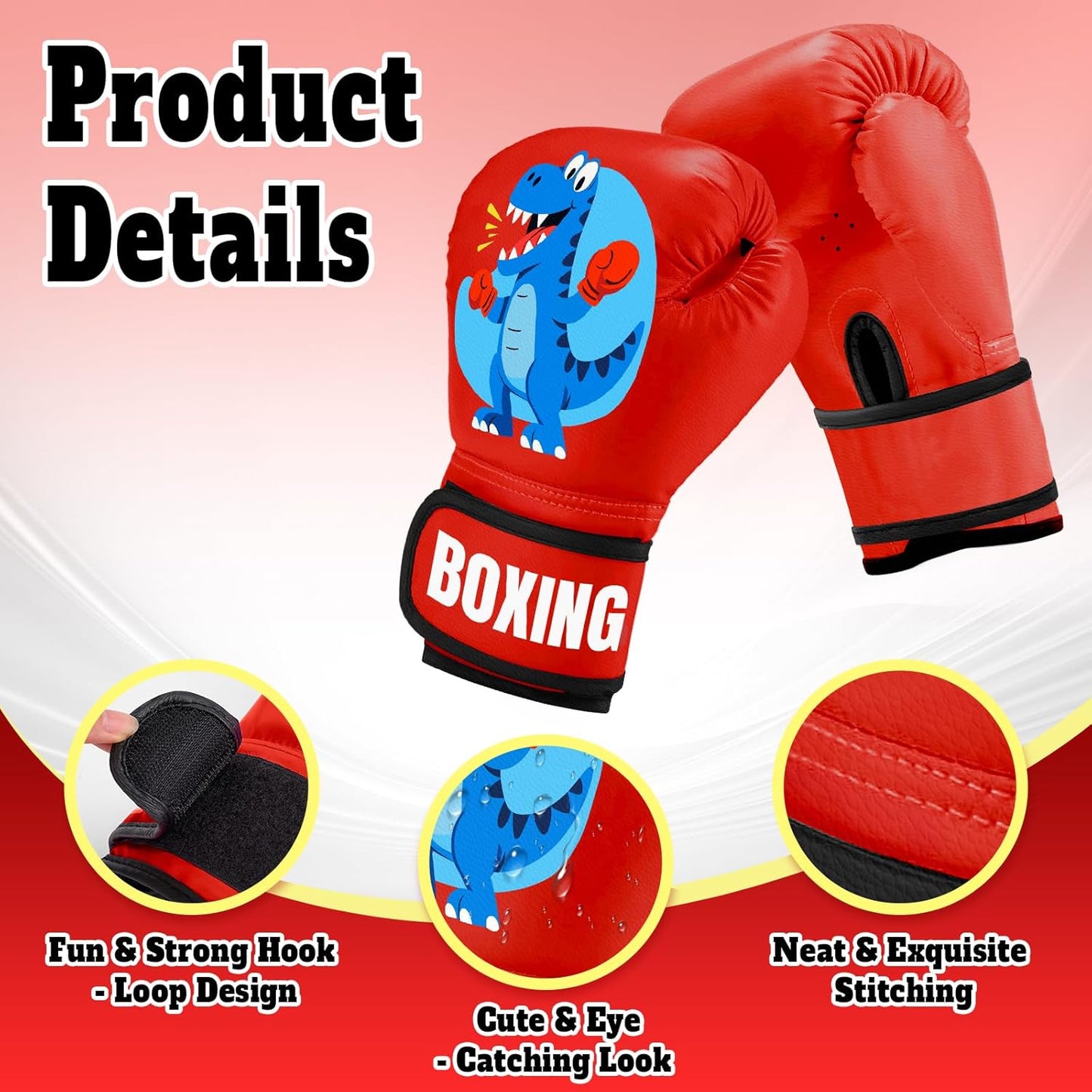 Kids Boxing Gloves for Boys & Girls, Youth Boxing Training Gloves for Kids Age 3 to 9 Years, 4OZ Training Sparring Gloves for Punching Bag Kickboxing Muay Thai MMA
