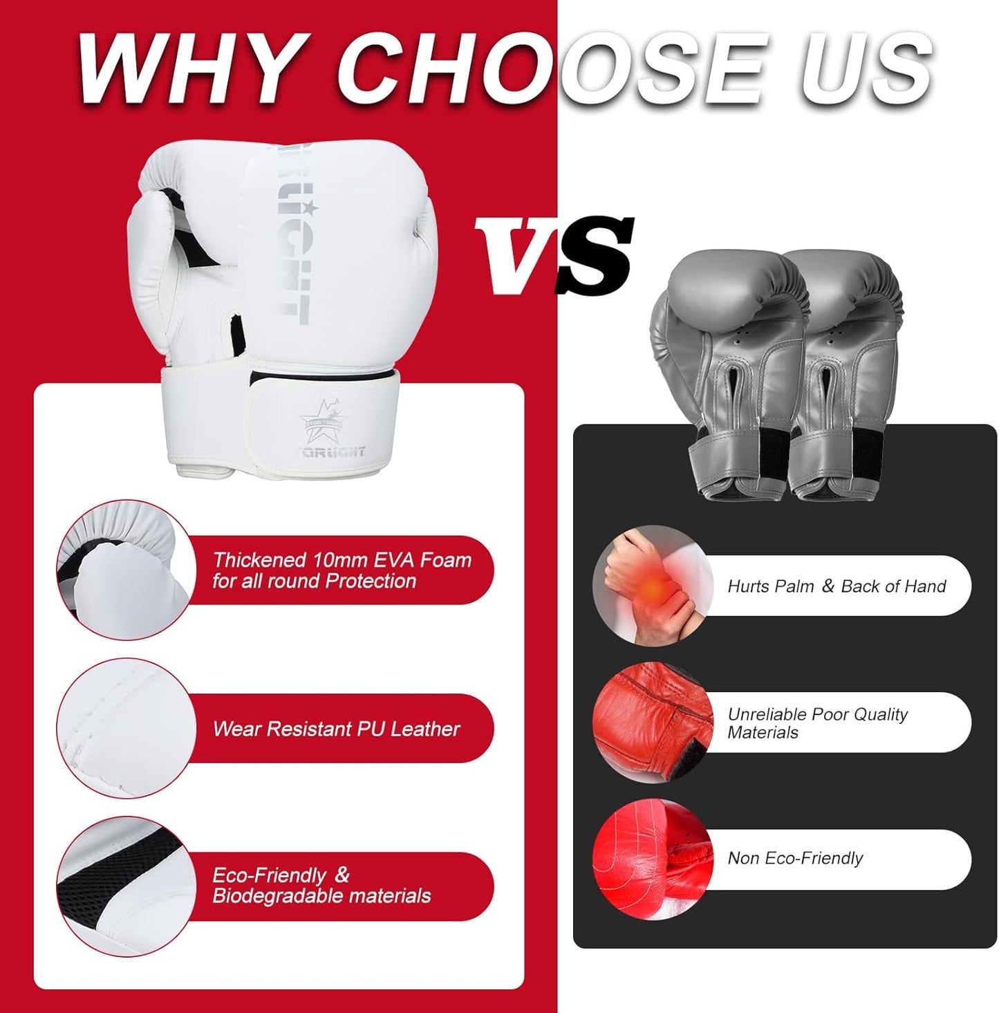 Boxing Gloves for Men Women, Sparring Training Punching MMA Kickboxing Boxing Gloves, Heavy Bag Workout Gloves for Boxing, Kickboxing, Muay Thai, MMA