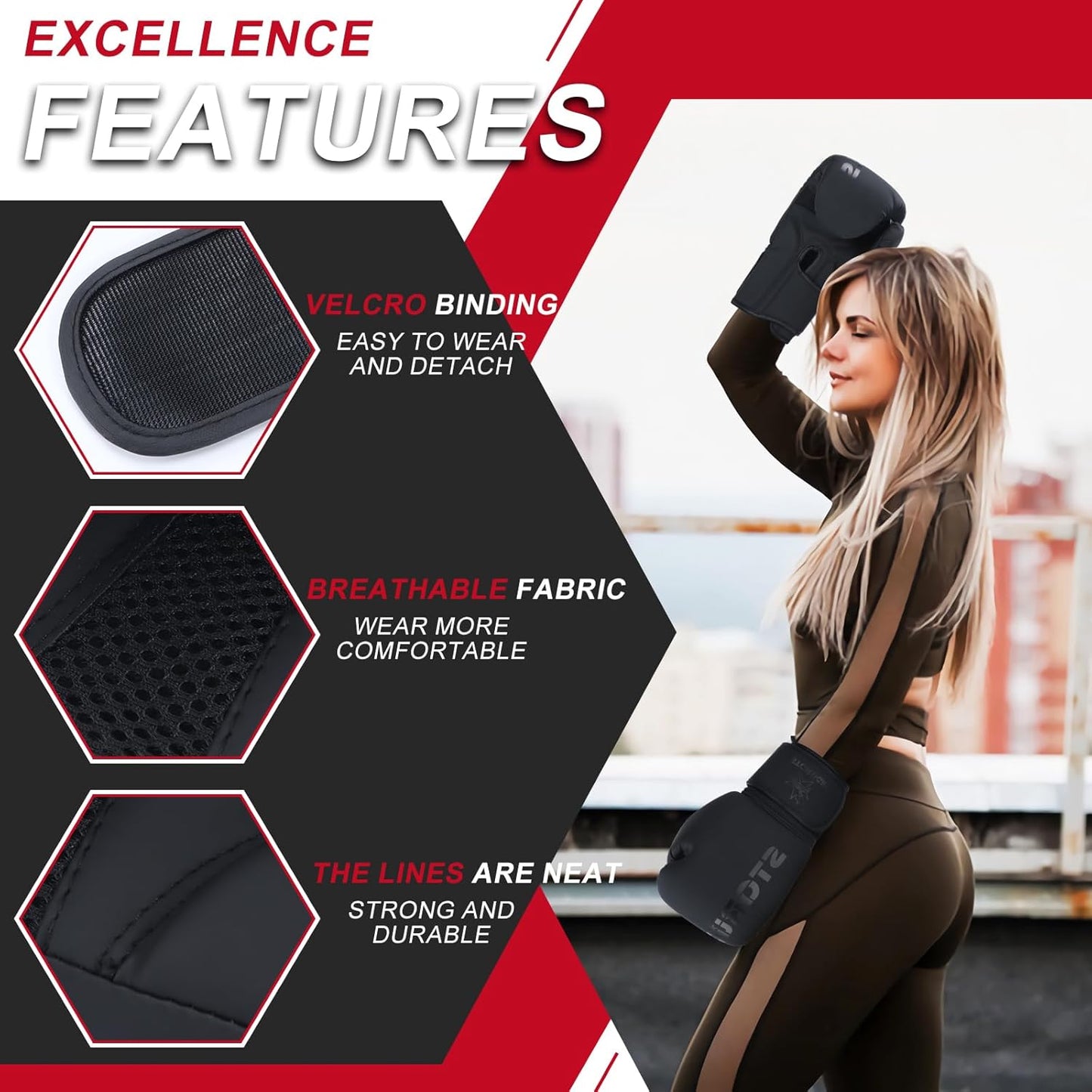 Boxing Gloves for Men Women, Sparring Training Punching MMA Kickboxing Boxing Gloves, Heavy Bag Workout Gloves for Boxing, Kickboxing, Muay Thai, MMA