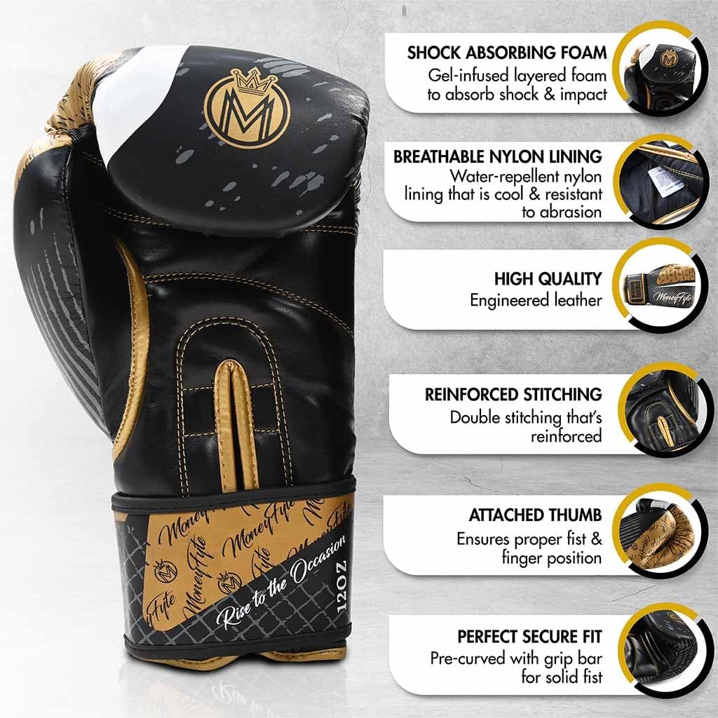 Boxing Gloves for Men & Women - Boxing, Kickboxing, Muay Thai, MMA, Training & Sparring - Punching Bag & Heavy Bag Gloves - MoneyFyte