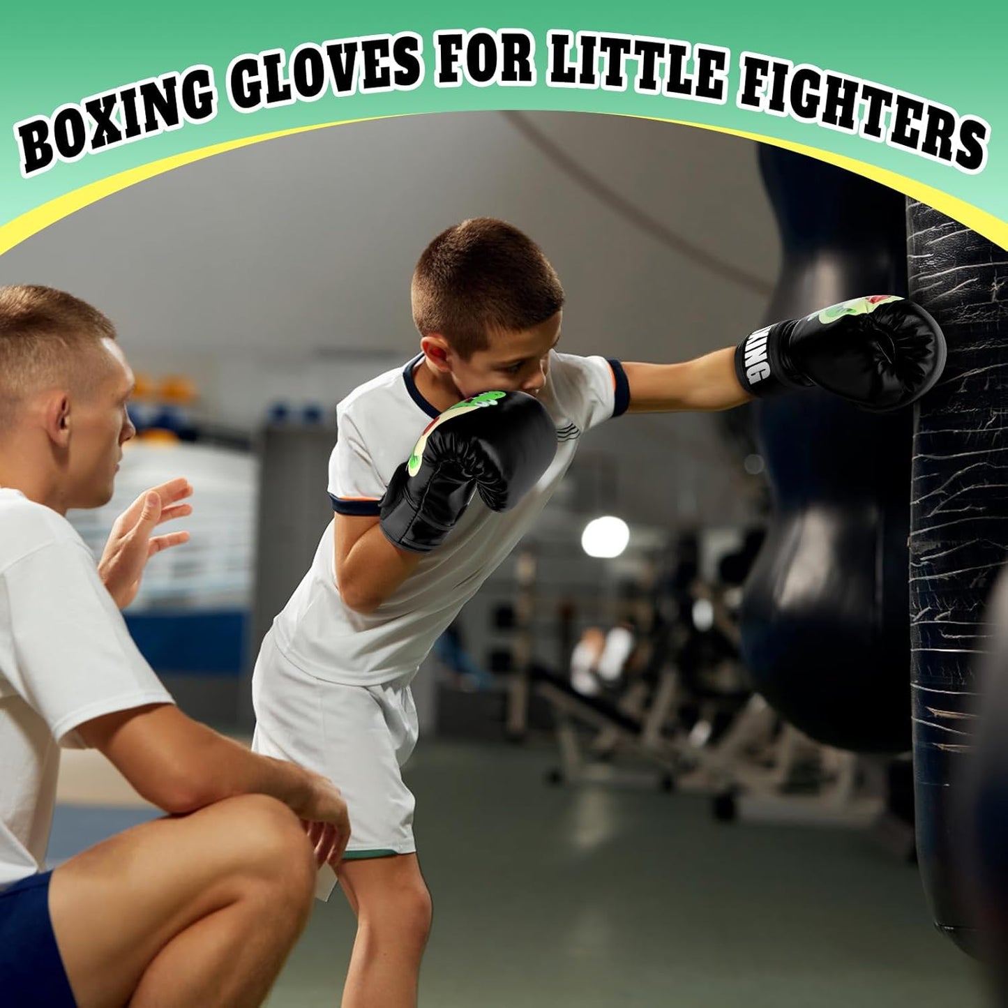 Kids Boxing Gloves for Boys & Girls, Youth Boxing Training Gloves for Kids Age 3 to 9 Years, 4OZ Training Sparring Gloves for Punching Bag Kickboxing Muay Thai MMA